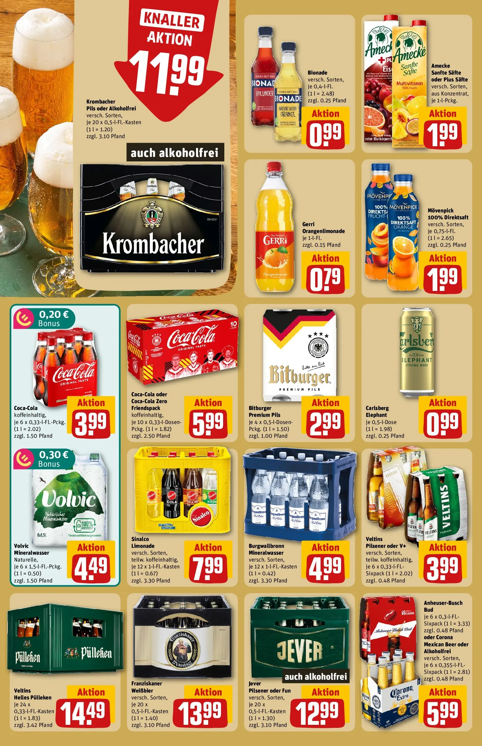 REWE Prospekt ab 14.06.2026 zum Blättern » Angebote | Seite: 22 | Produkte: Bitburger, Franziskaner, Krombacher, Veltins