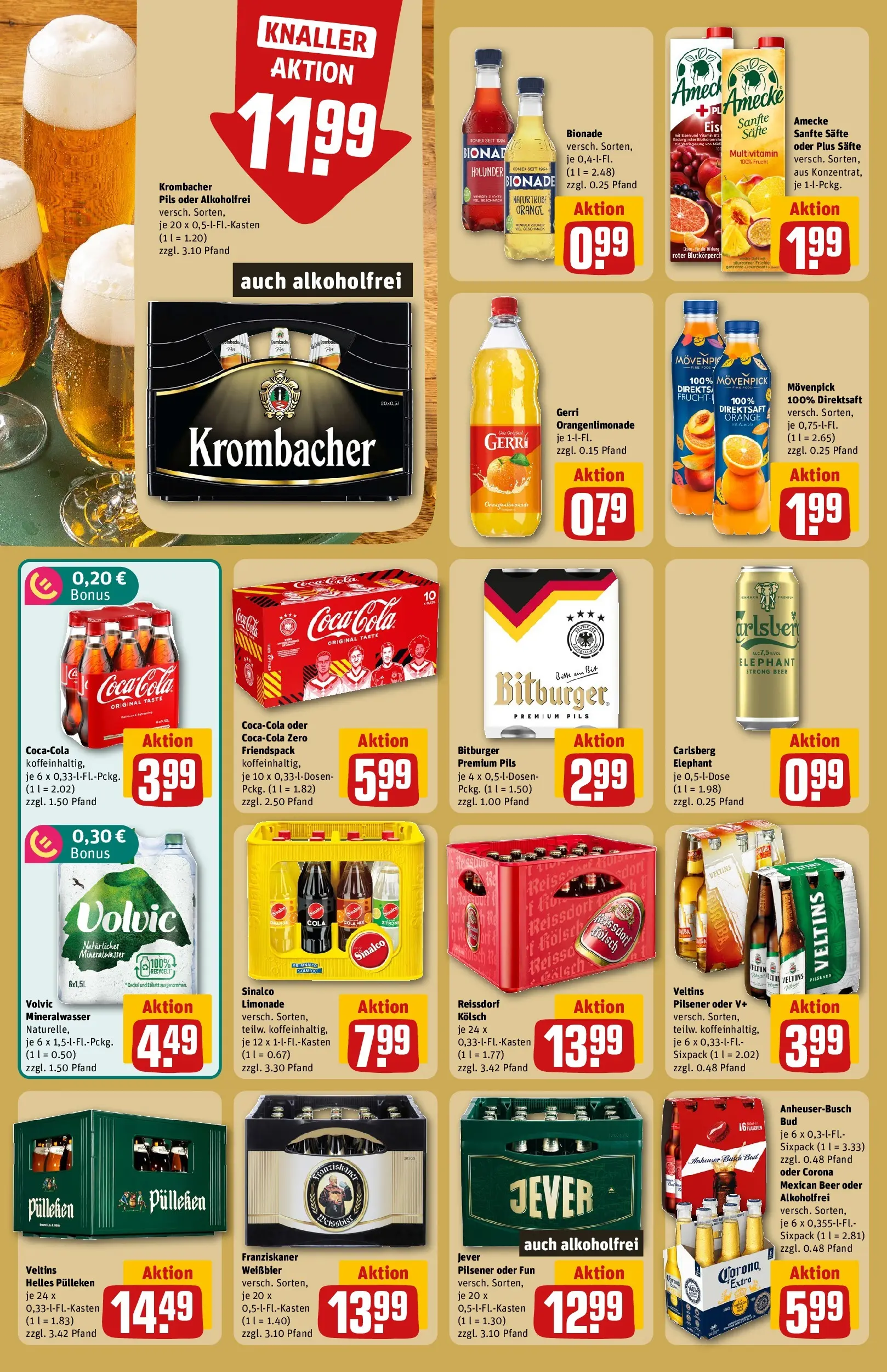 REWE Prospekt ab 14.06.2026 zum Blättern » Angebote | Seite: 26 | Produkte: Carlsberg, Bionade, Krombacher, Veltins