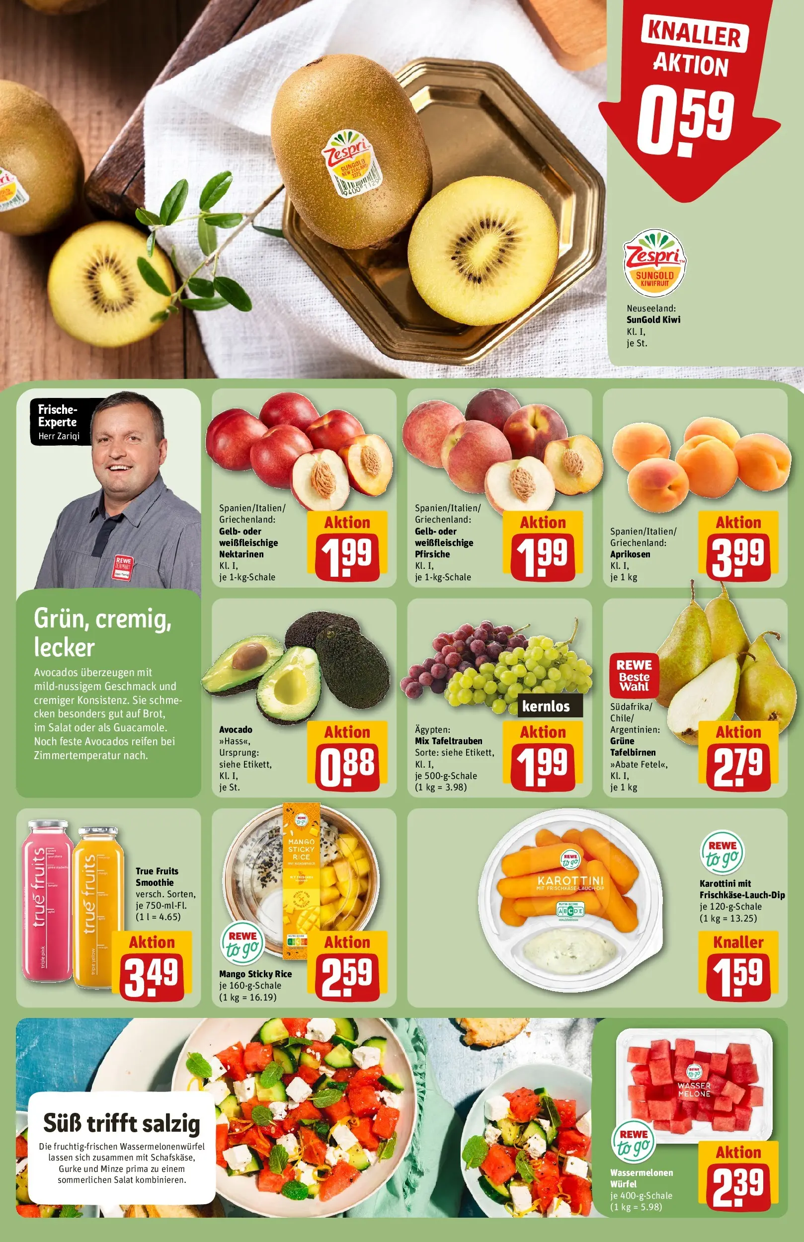 REWE Prospekt ab 14.06.2026 zum Blättern » Angebote | Seite: 8 | Produkte: Nektarinen, Wasser, Mango, Melone