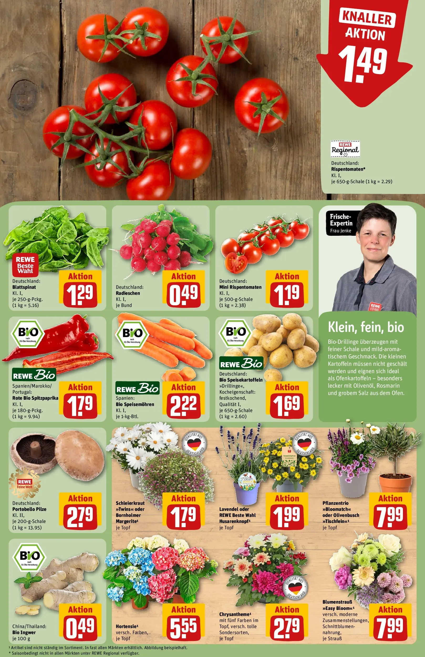 REWE Prospekt ab 14.06.2026 zum Blättern » Angebote | Seite: 9 | Produkte: Kartoffeln, Salz, Kraut, Lavendel