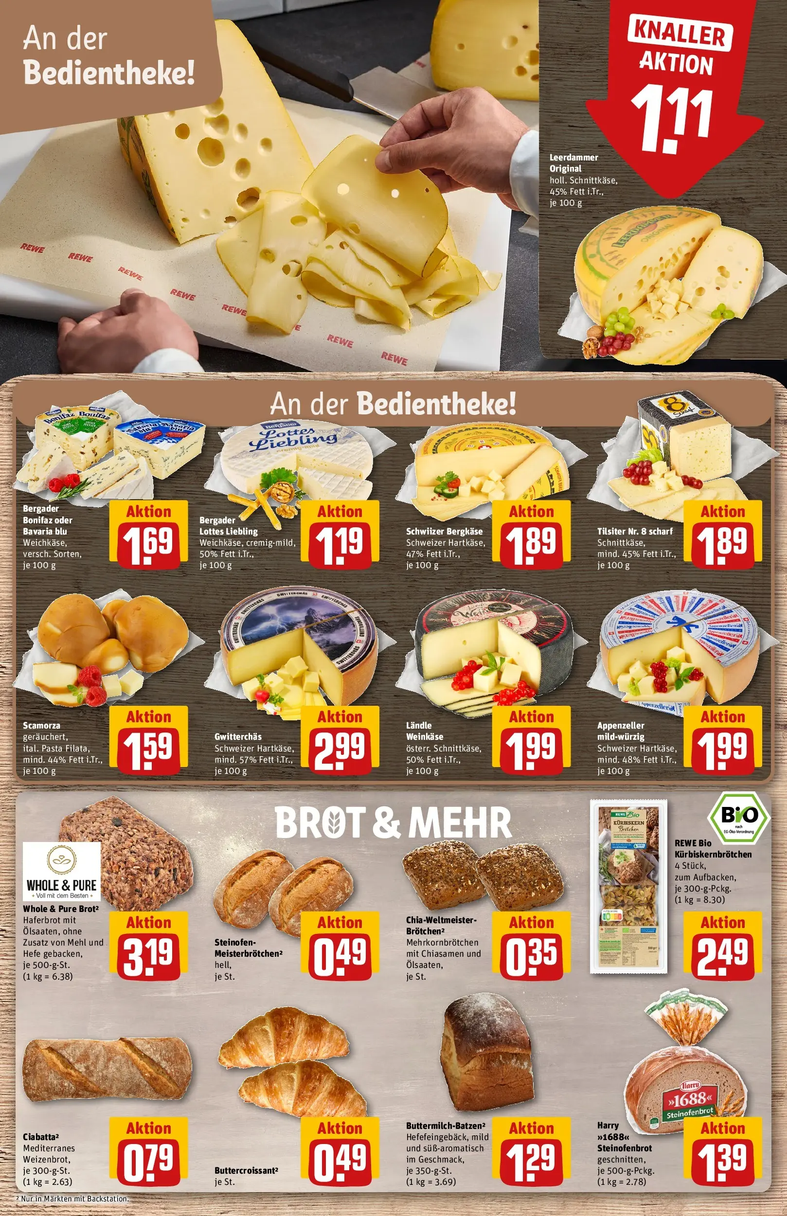 REWE Prospekt ab 14.06.2026 zum Blättern » Angebote | Seite: 13 | Produkte: Leerdammer, Kürbis, Pasta, Brot