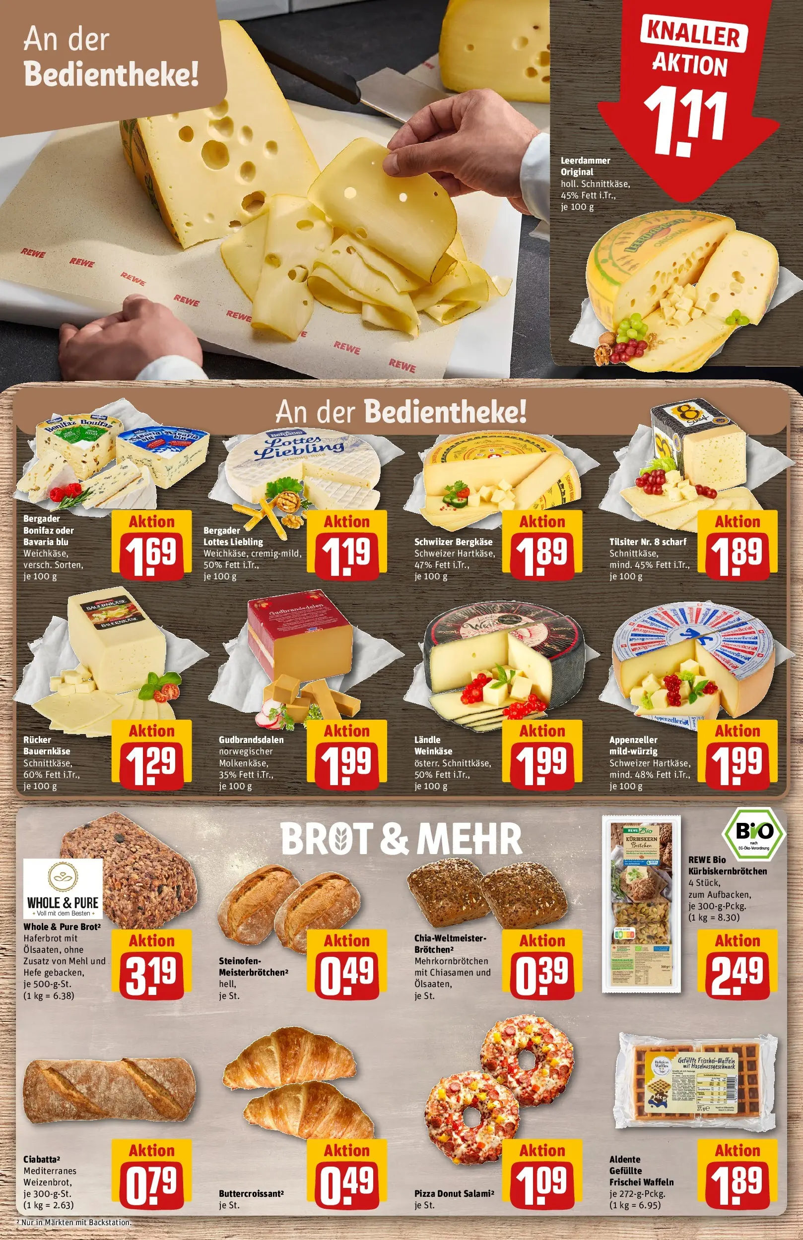 REWE Prospekt ab 14.06.2026 zum Blättern » Angebote | Seite: 13 | Produkte: Leerdammer, Waffeln, Croissant, Brot