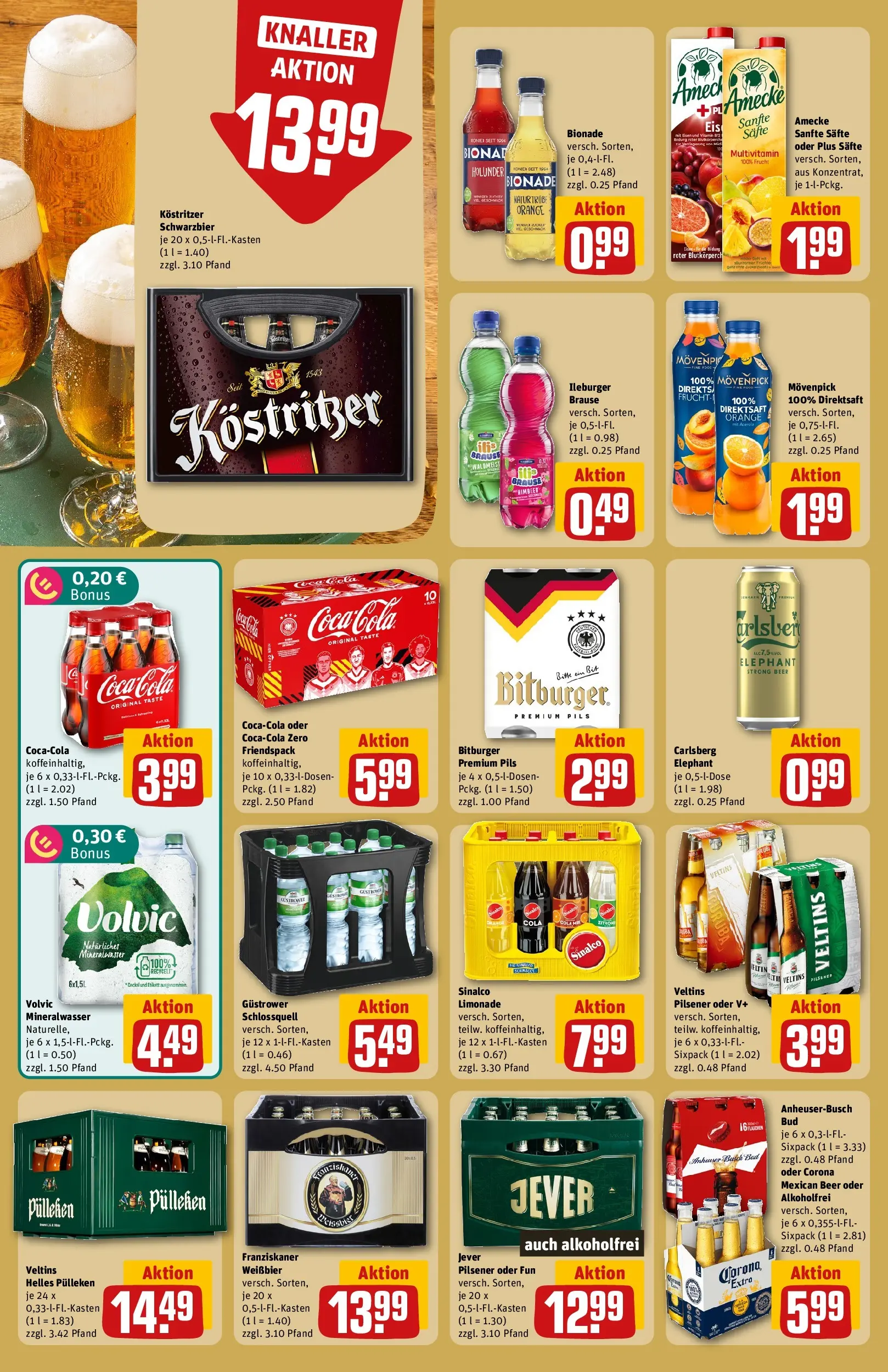 REWE Prospekt ab 14.06.2026 zum Blättern » Angebote | Seite: 22 | Produkte: Bitburger, Cola, Kostritzer, Veltins