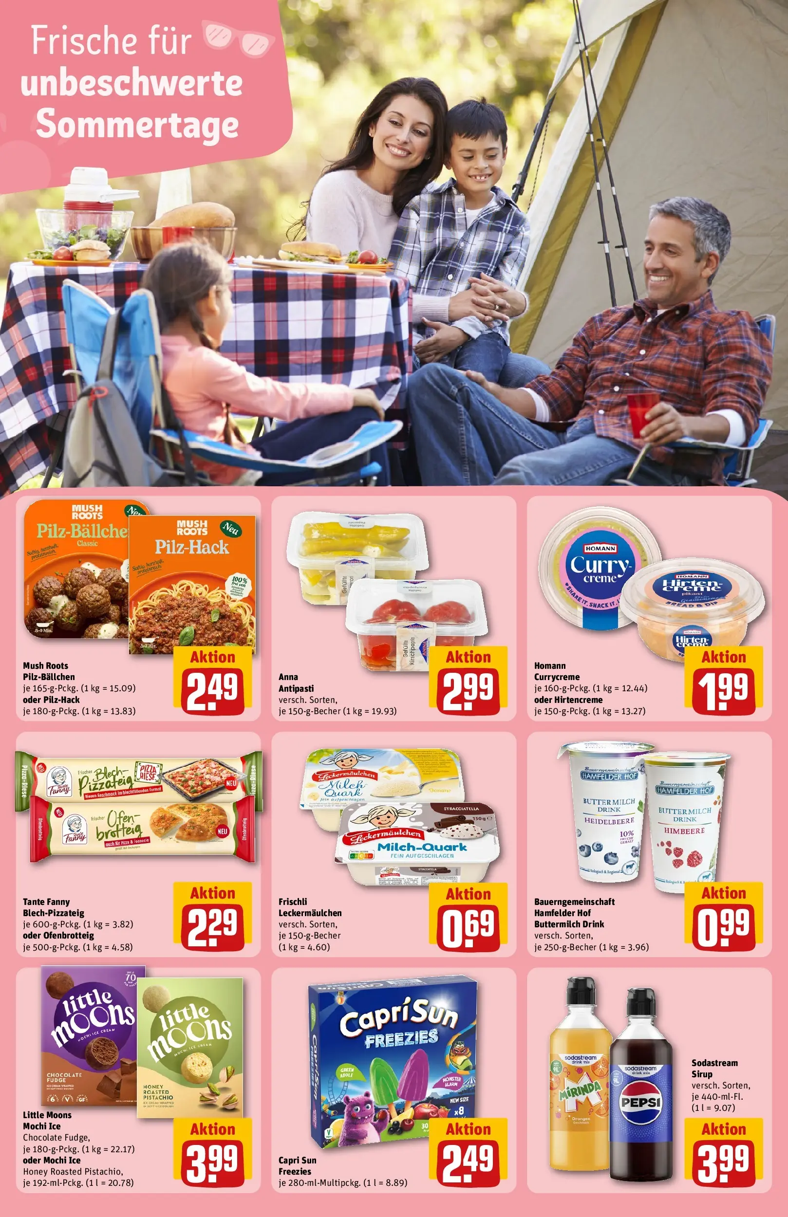 REWE Prospekt ab 14.06.2026 zum Blättern » Angebote | Seite: 20 | Produkte: Quark, Sirup, Pizza, Mochi