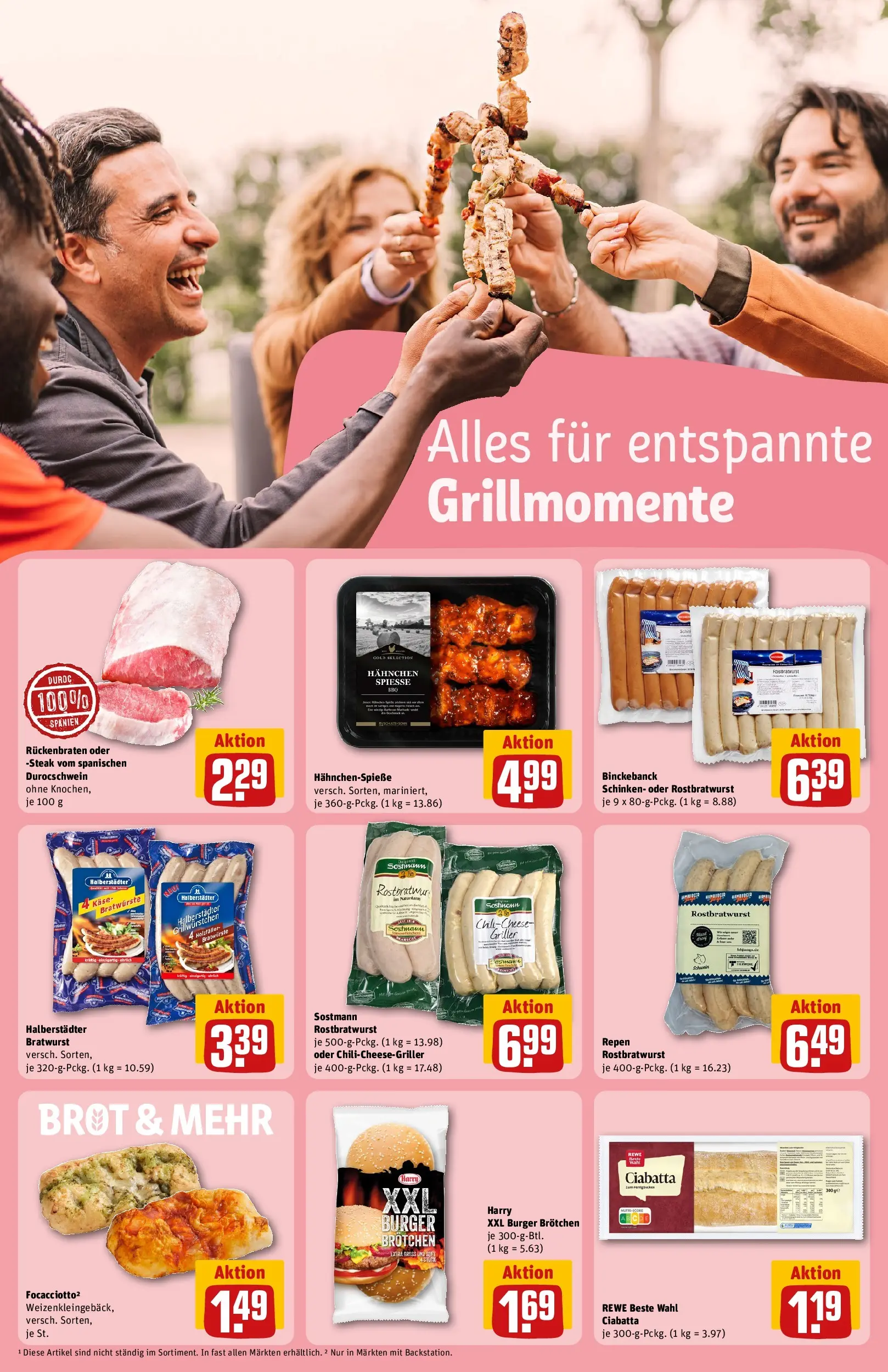 REWE Prospekt ab 14.06.2026 zum Blättern » Angebote | Seite: 21 | Produkte: Bratwurst, Brot, Schinken, Griller