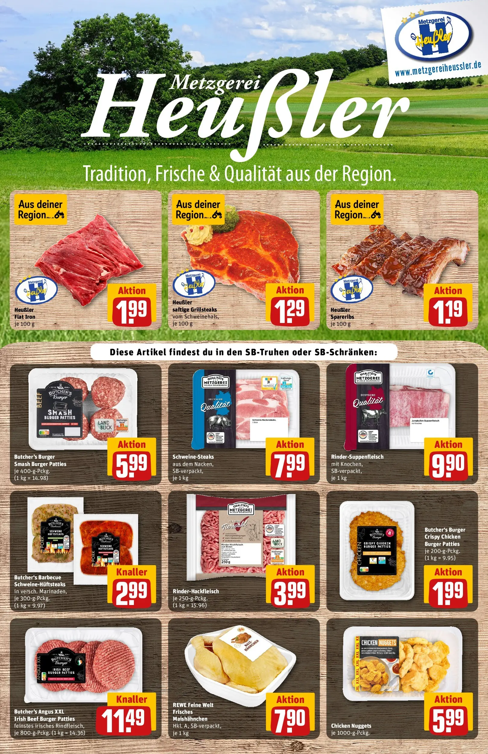 REWE Prospekt ab 14.06.2026 zum Blättern » Angebote | Seite: 11 | Produkte: Hahnchen, Burger, Steak, Hackfleisch
