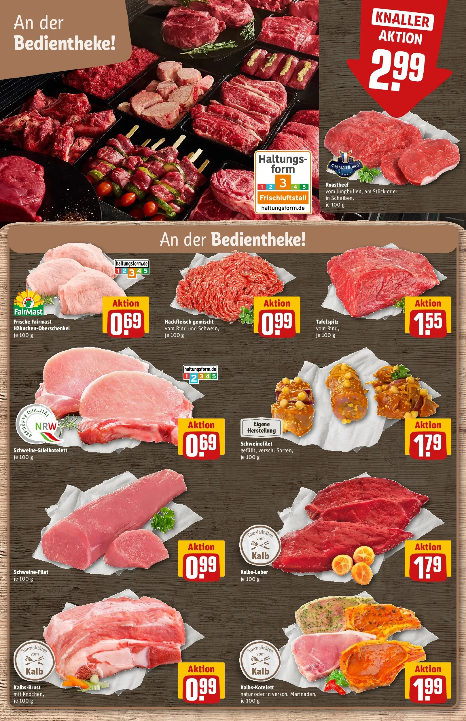 REWE Prospekt ab 14.06.2026 zum Blättern » Angebote | Seite: 10 | Produkte: Tafelspitz, Kalbsleber, Schweinefilet, Hackfleisch