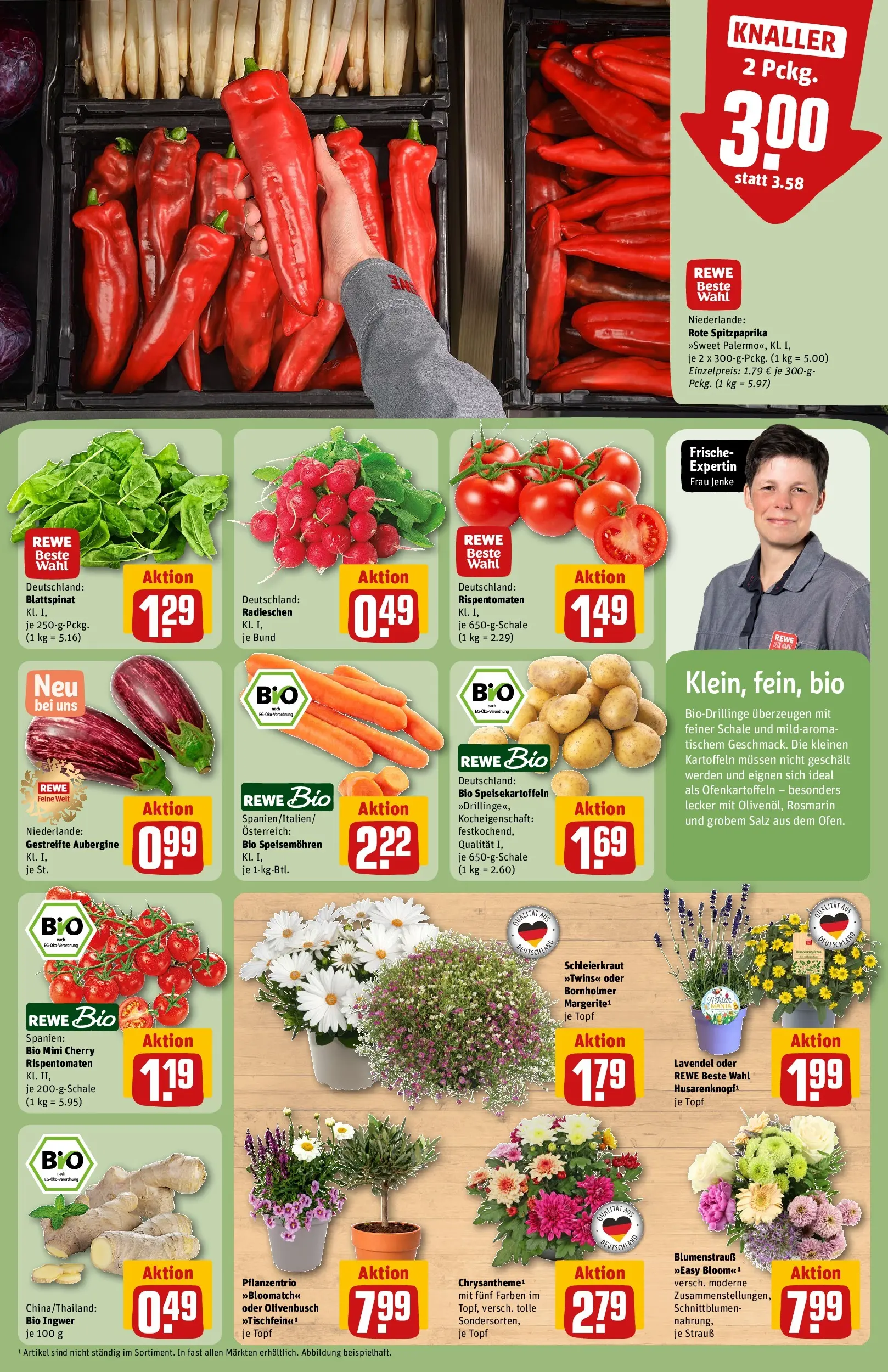 REWE Prospekt ab 14.06.2026 zum Blättern » Angebote | Seite: 9 | Produkte: Tomaten, Kartoffeln, Salz, Lavendel