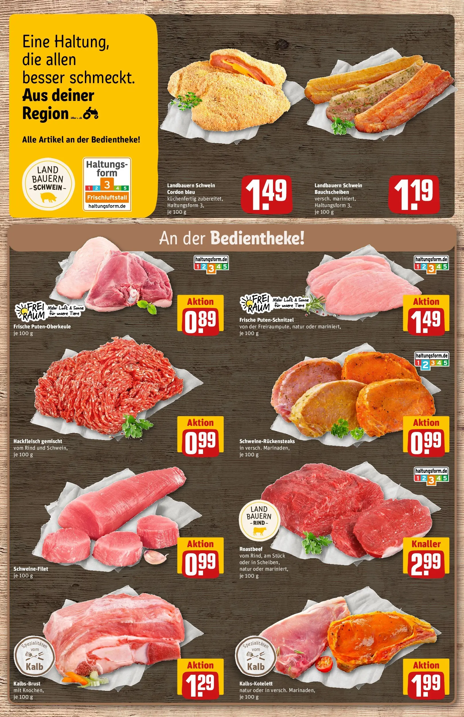 REWE Prospekt ab 14.06.2026 zum Blättern » Angebote | Seite: 10 | Produkte: Schnitzel, Schweinefilet, Putenschnitzel, Hackfleisch