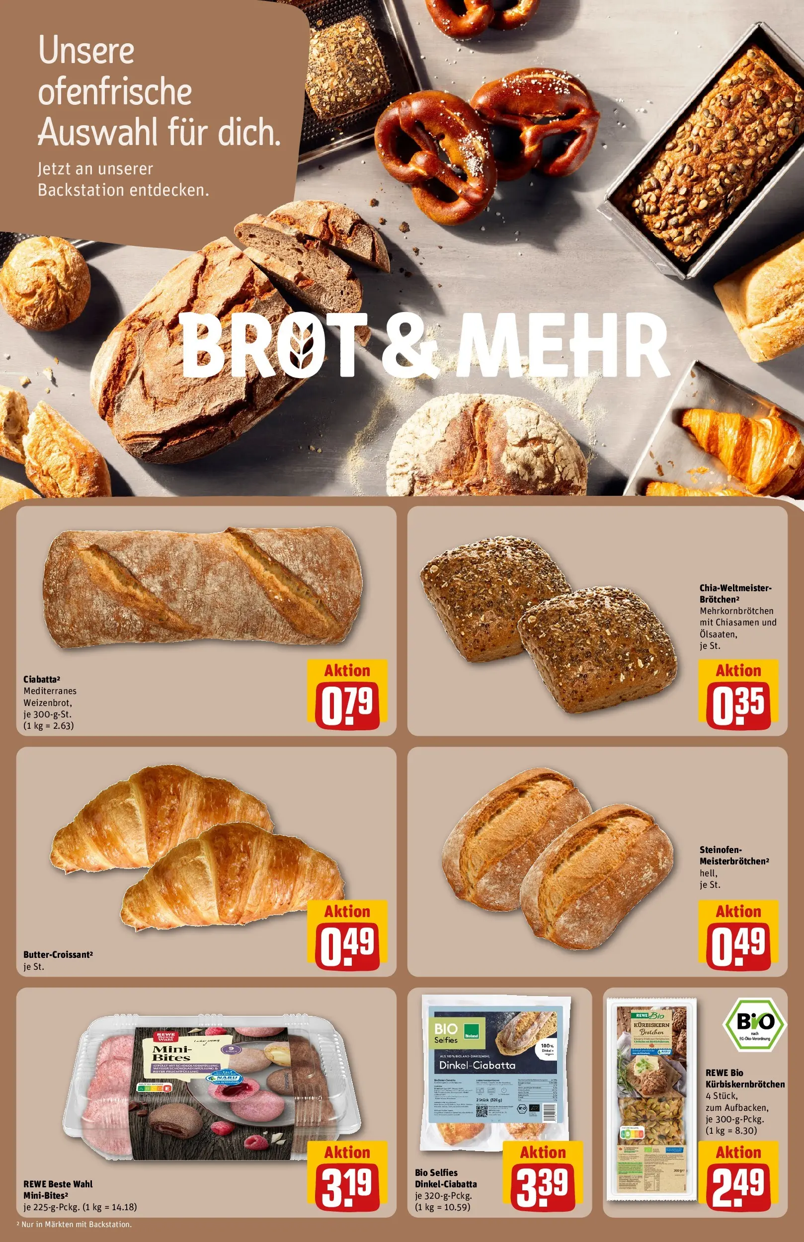 REWE Prospekt ab 14.06.2026 zum Blättern » Angebote | Seite: 13 | Produkte: Ofenfrische, Croissant, Kürbis, Brot