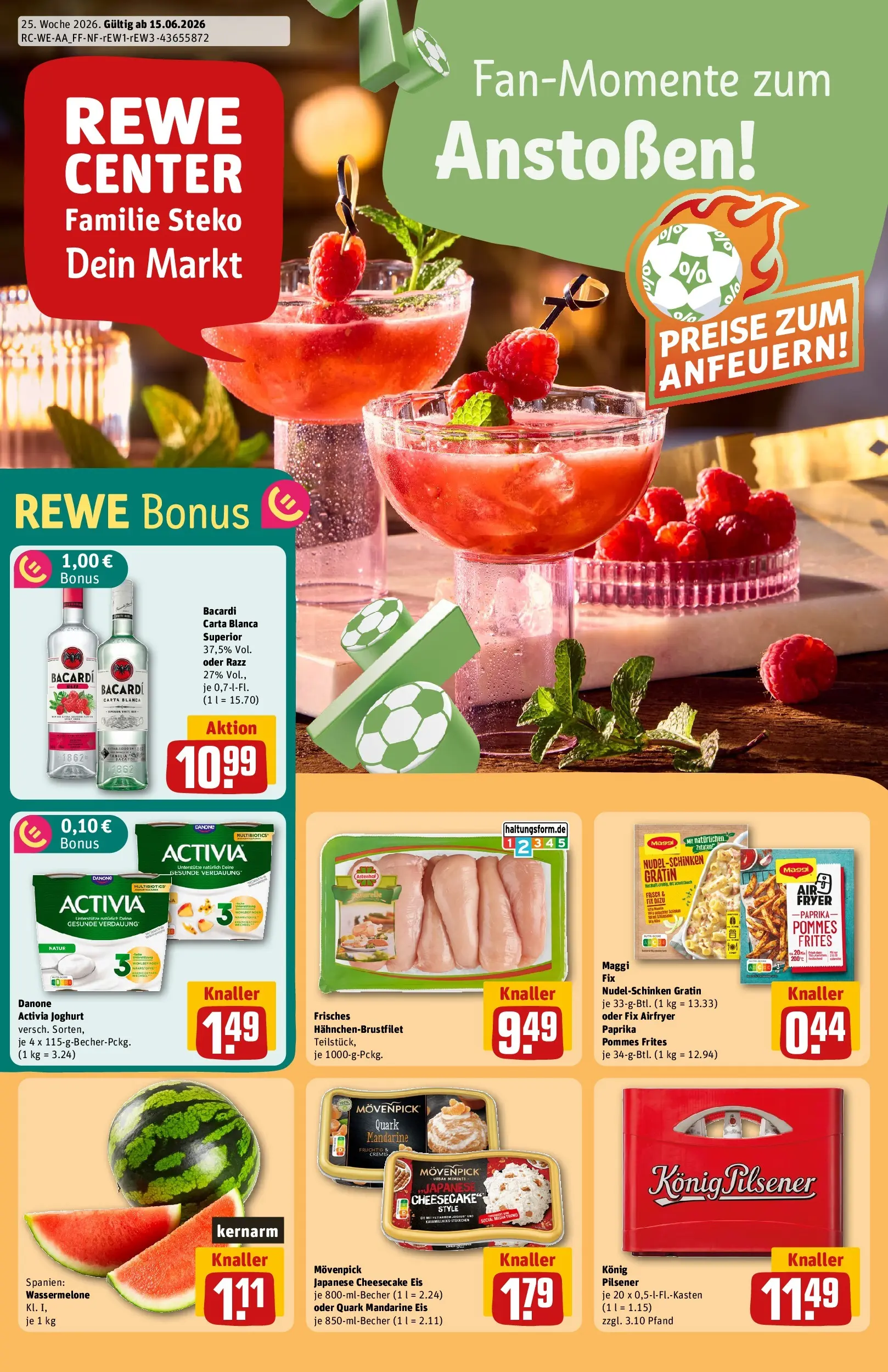 REWE Prospekt ab 14.06.2026 zum Blättern » Angebote | Seite: 1 | Produkte: Activia, Danone activia, Maggi, Maggi fix
