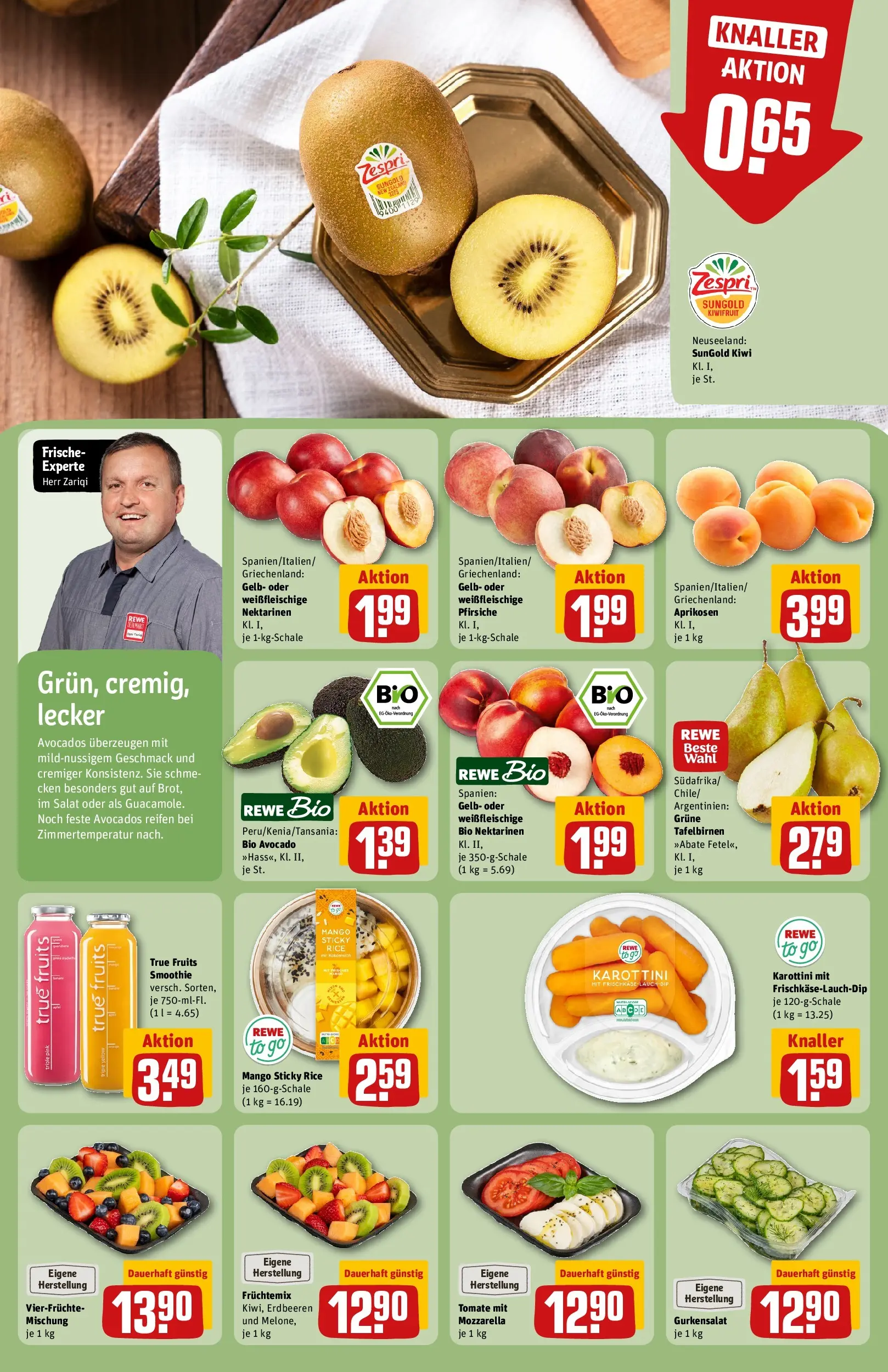REWE Prospekt ab 14.06.2026 zum Blättern » Angebote | Seite: 8 | Produkte: Nektarinen, Mozzarella, Mango, Kiwi