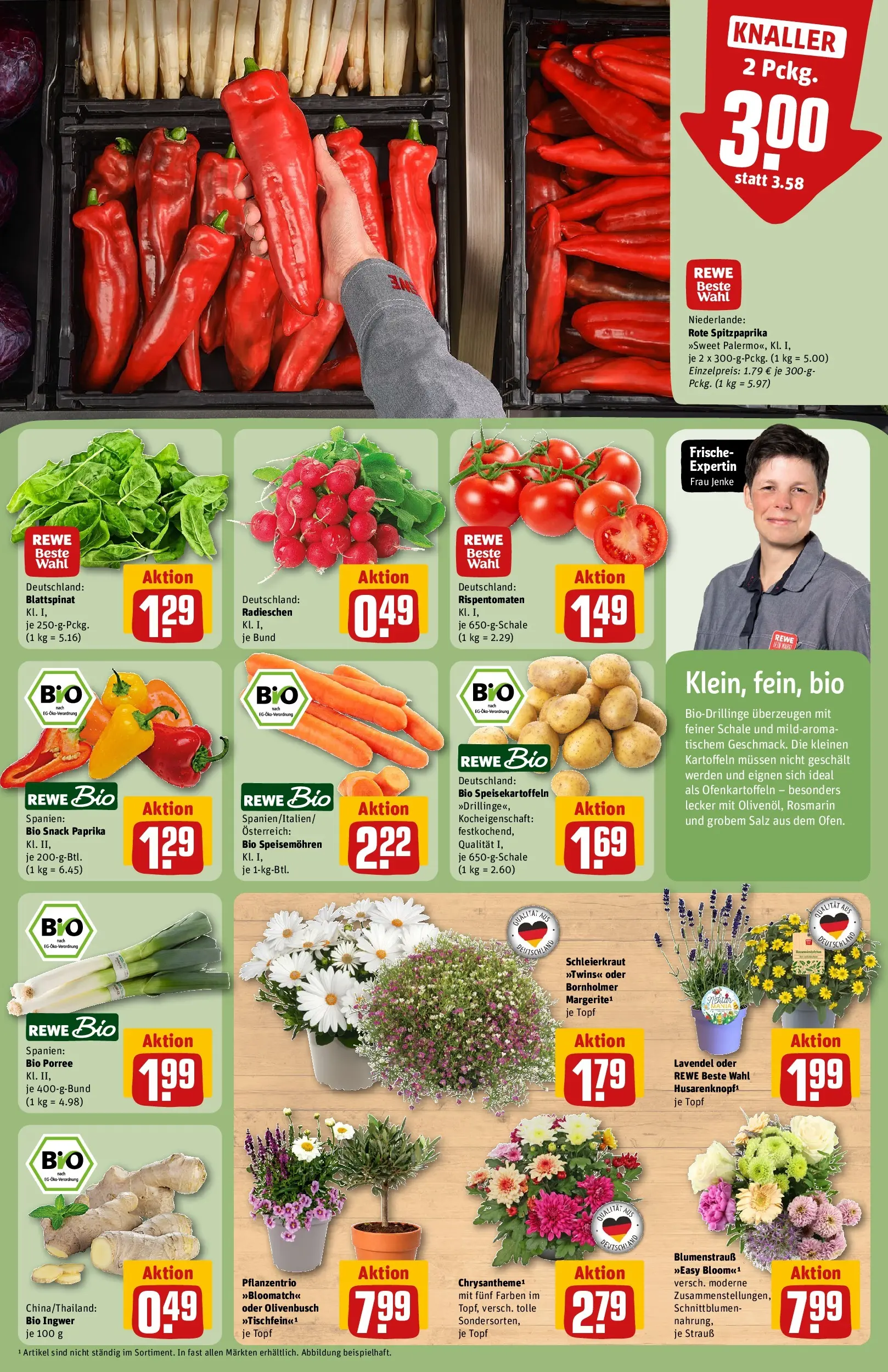 REWE Prospekt ab 14.06.2026 zum Blättern » Angebote | Seite: 9 | Produkte: Kartoffeln, Paprika, Salz, Lavendel