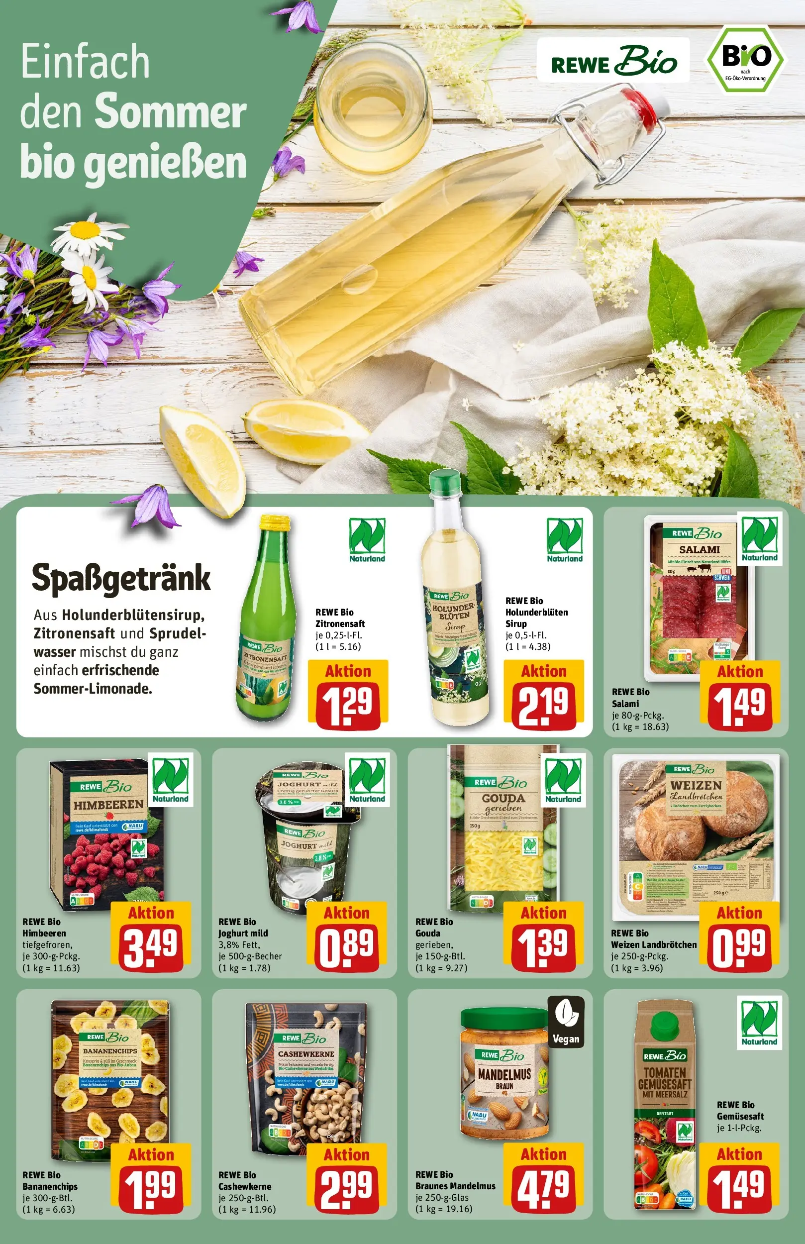 REWE Prospekt ab 14.06.2026 zum Blättern » Angebote | Seite: 16 | Produkte: Gouda, Tomaten, Sirup, Salami