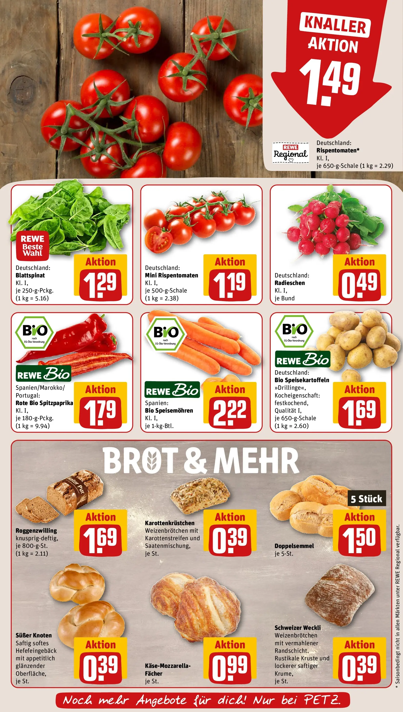 REWE Prospekt ab 14.06.2026 zum Blättern » Angebote | Seite: 11 | Produkte: Tomaten, Brot