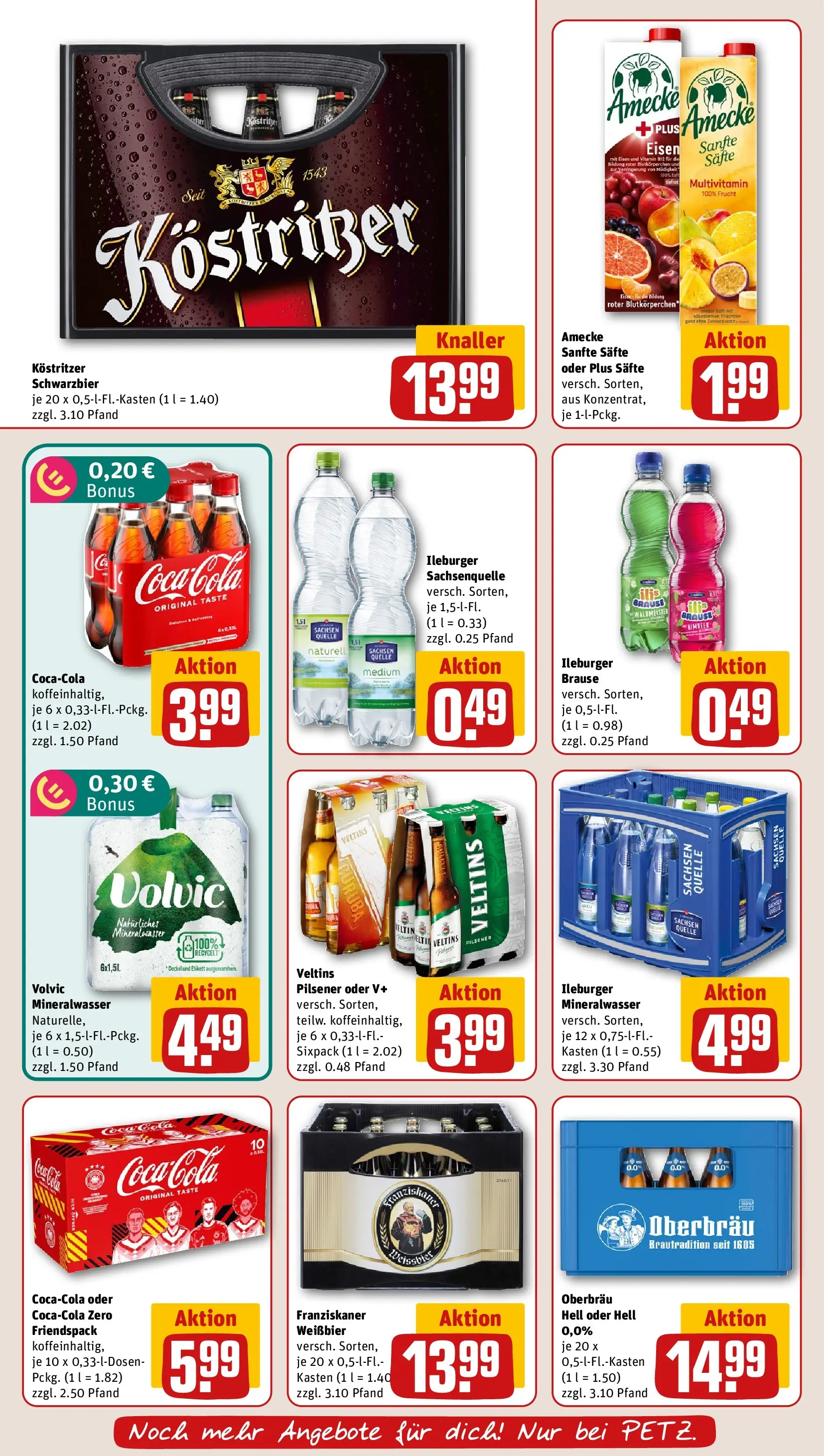 REWE Prospekt ab 14.06.2026 zum Blättern » Angebote | Seite: 20 | Produkte: Coca cola, Saft, Volvic, Veltins