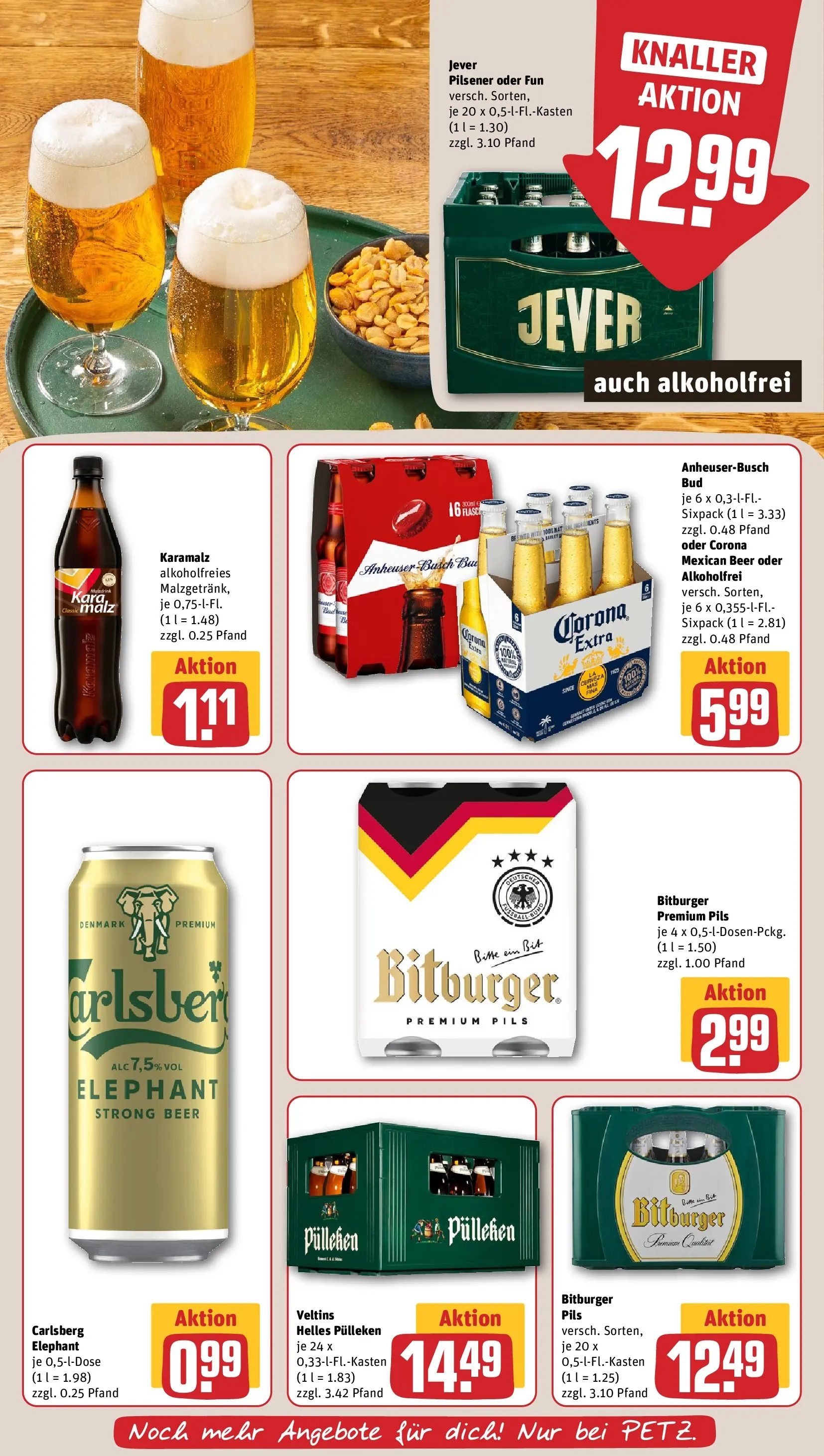 REWE Prospekt ab 14.06.2026 zum Blättern » Angebote | Seite: 21 | Produkte: Helles pulleken, Carlsberg, Pils, Jever