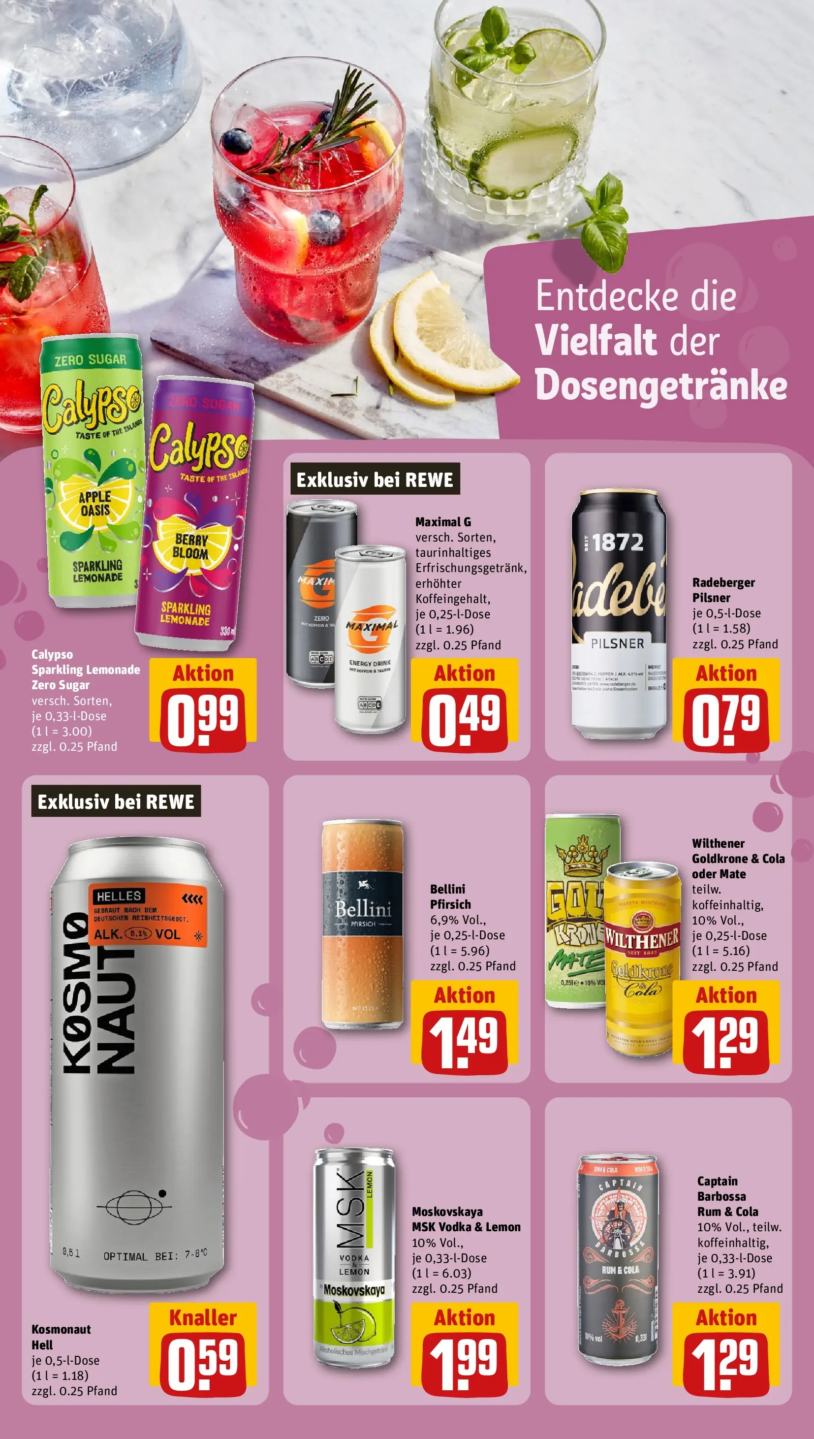 REWE Prospekt ab 14.06.2026 zum Blättern » Angebote | Seite: 22 | Produkte: Cola, Energy, Vodka, Radeberger pilsner