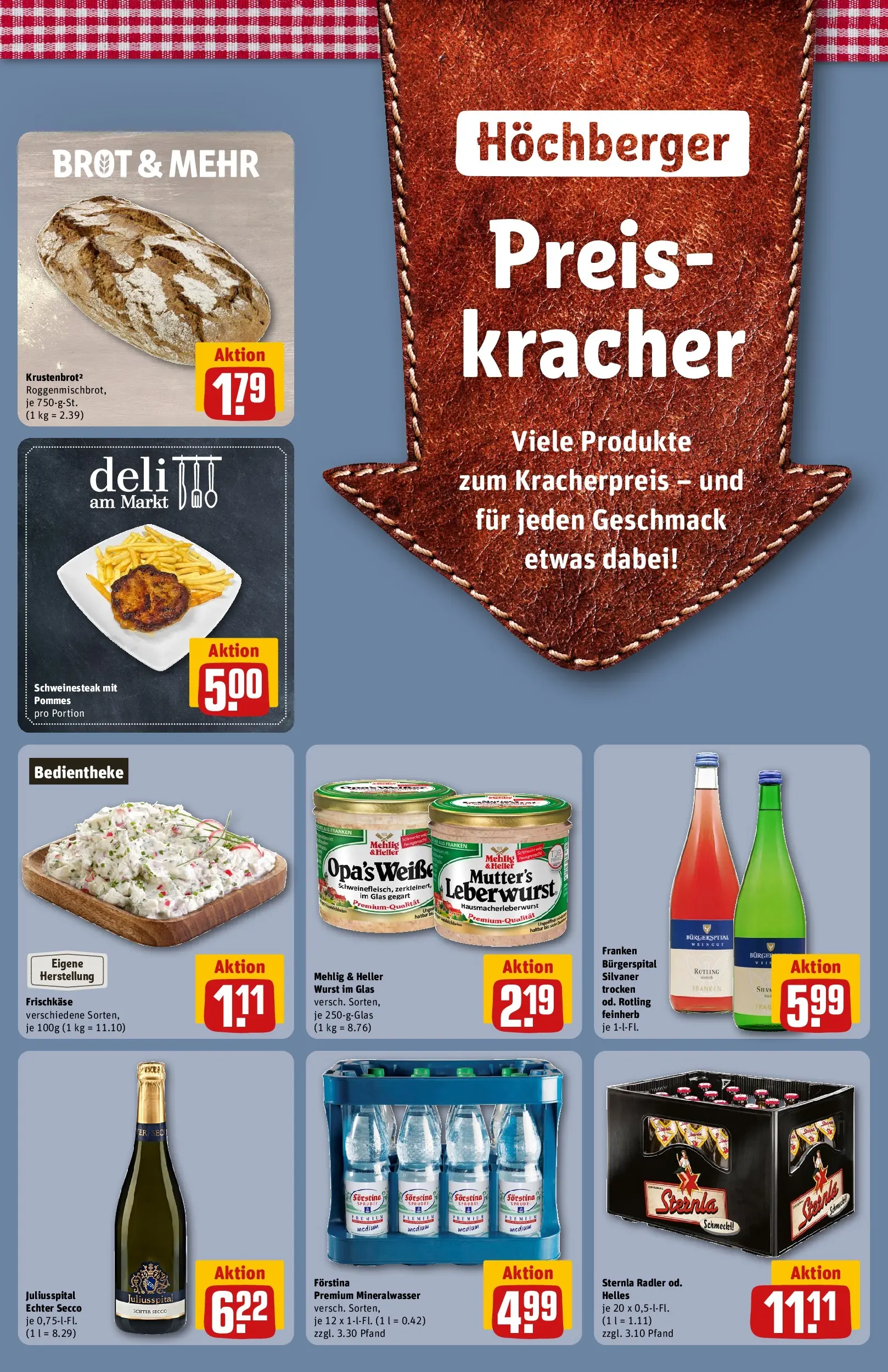 REWE Prospekt ab 14.06.2026 zum Blättern » Angebote | Seite: 31 | Produkte: Pommes, Mineralwasser, Brot, Steak