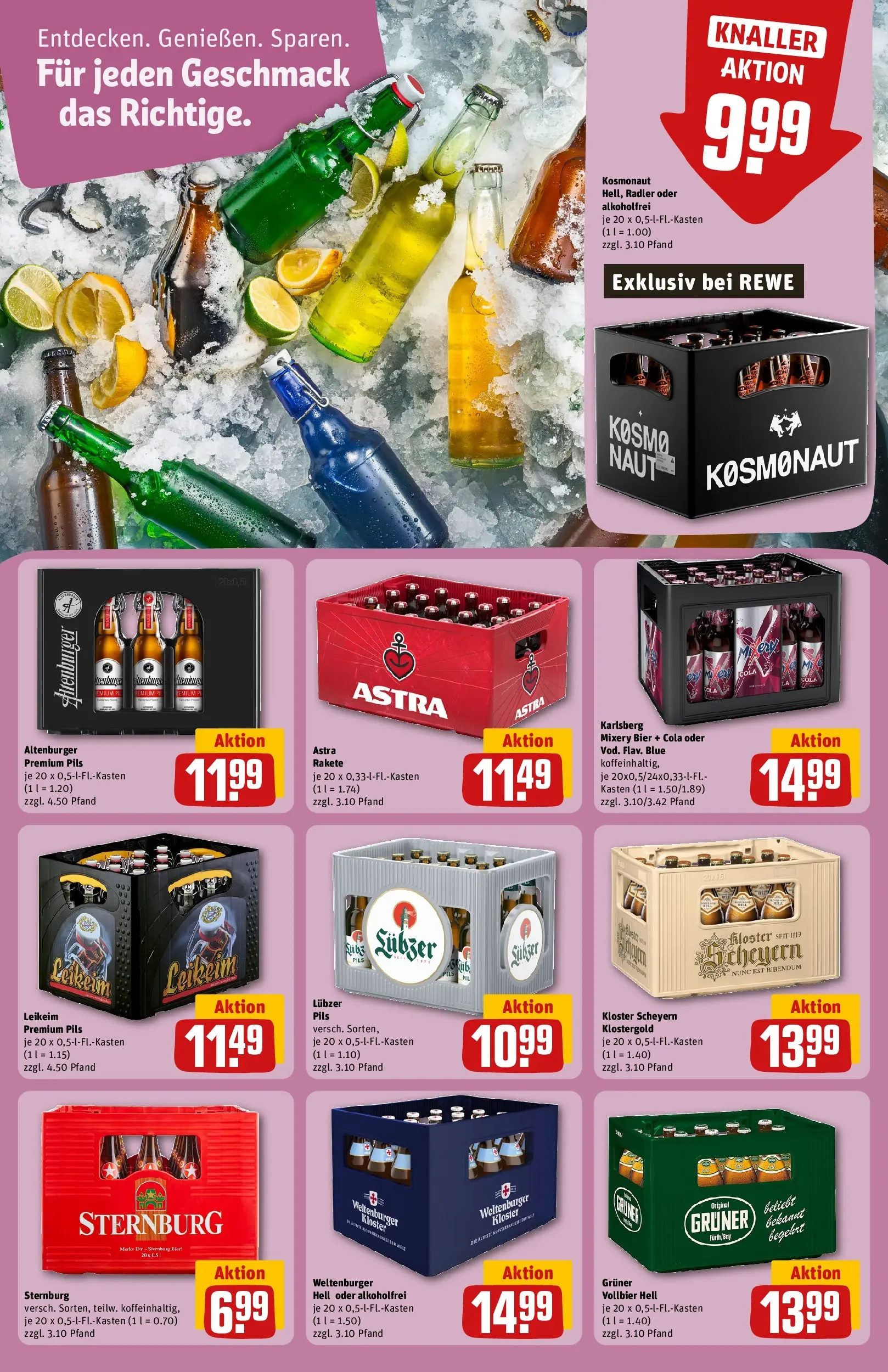 REWE Prospekt ab 14.06.2026 zum Blättern » Angebote | Seite: 21 | Produkte: Cola, Bier, Astra, Mixery