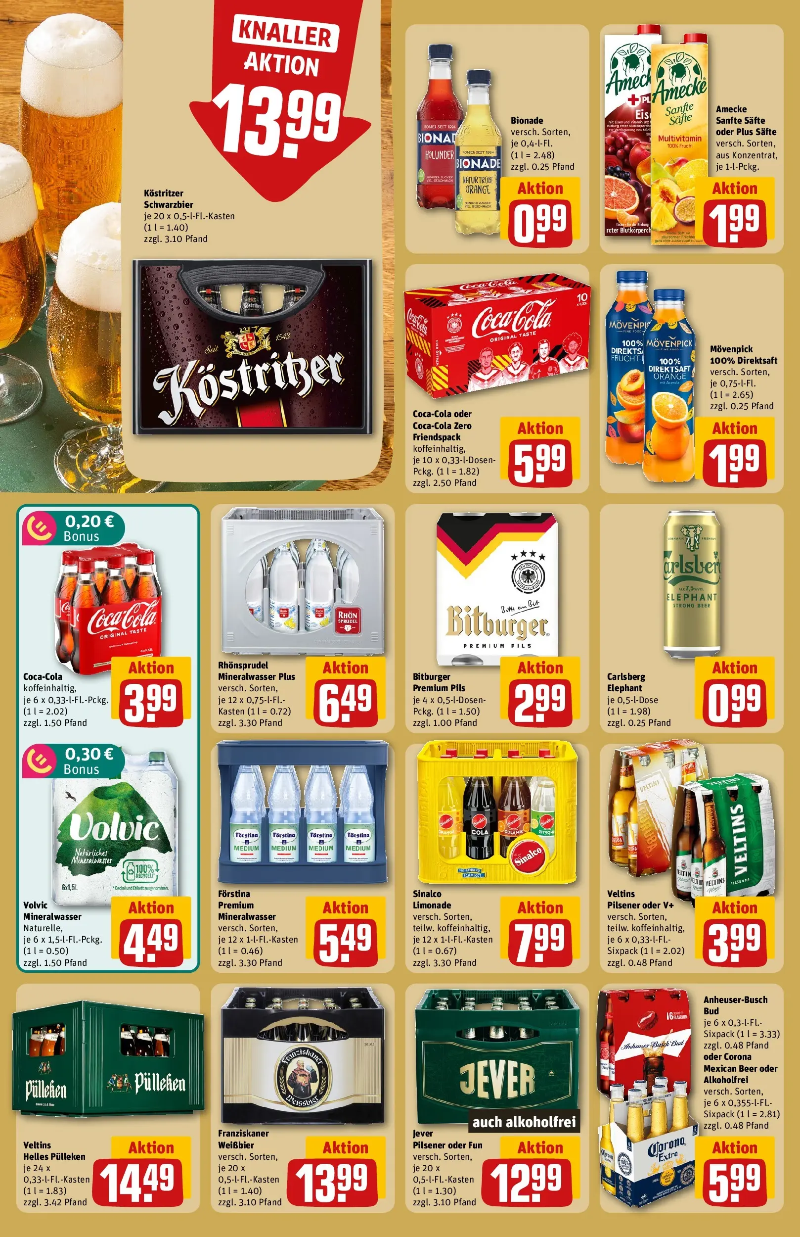 REWE Prospekt ab 14.06.2026 zum Blättern » Angebote | Seite: 22 | Produkte: Sinalco, Cola, Kostritzer, Limonade