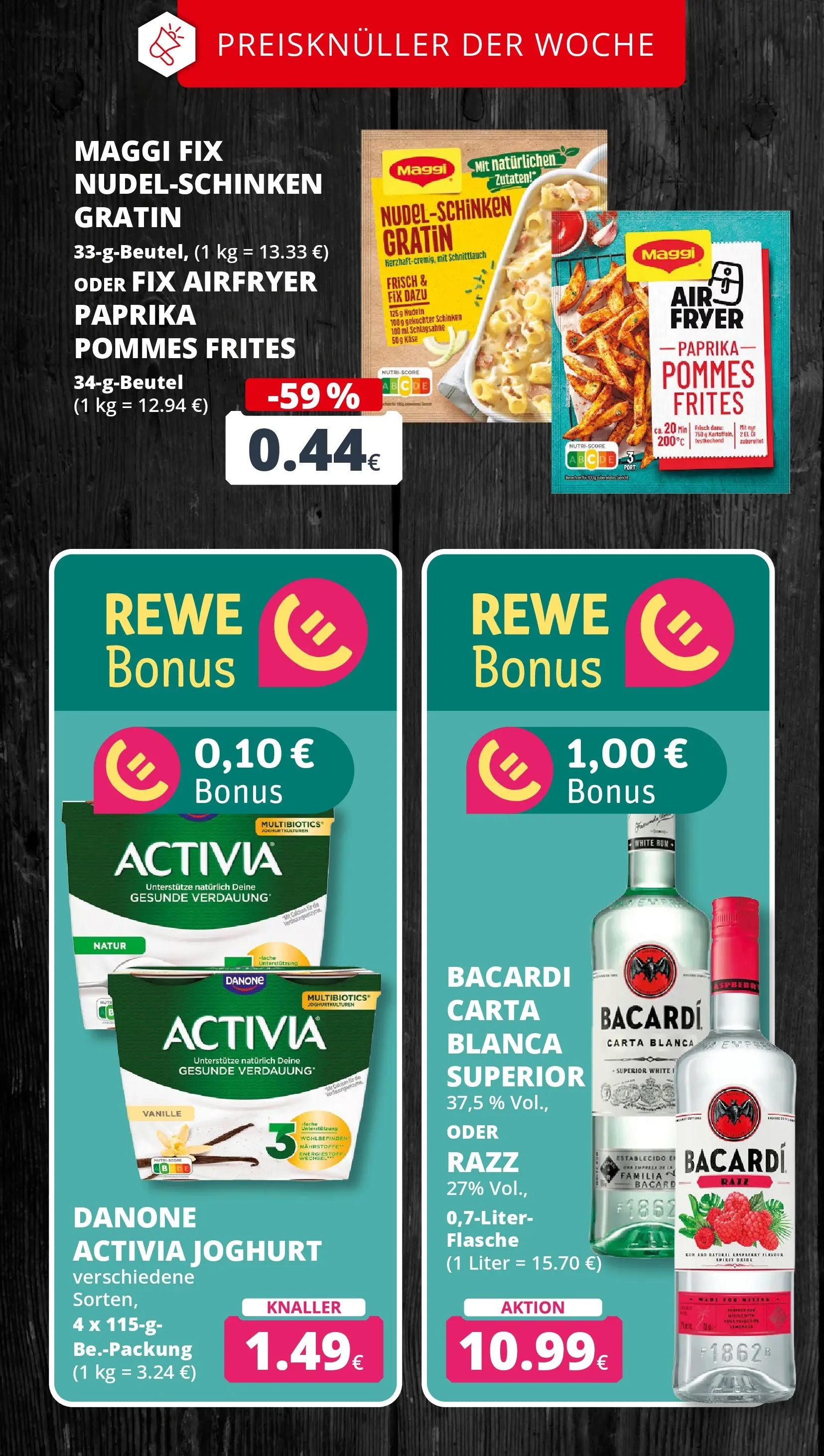 REWE Prospekt ab 14.06.2026 zum Blättern » Angebote | Seite: 2 | Produkte: Bacardi, Käse, Paprika, Maggi fix
