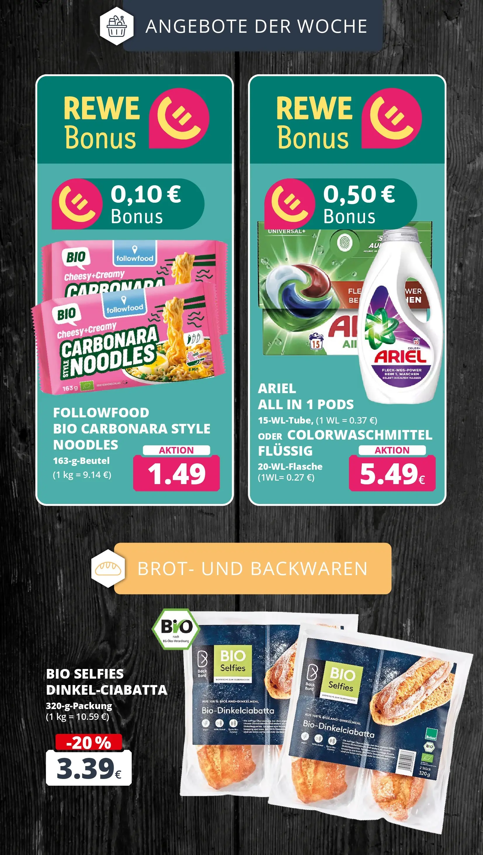 REWE Prospekt ab 14.06.2026 zum Blättern » Angebote | Seite: 6 | Produkte: Ariel, Wasser, Brot