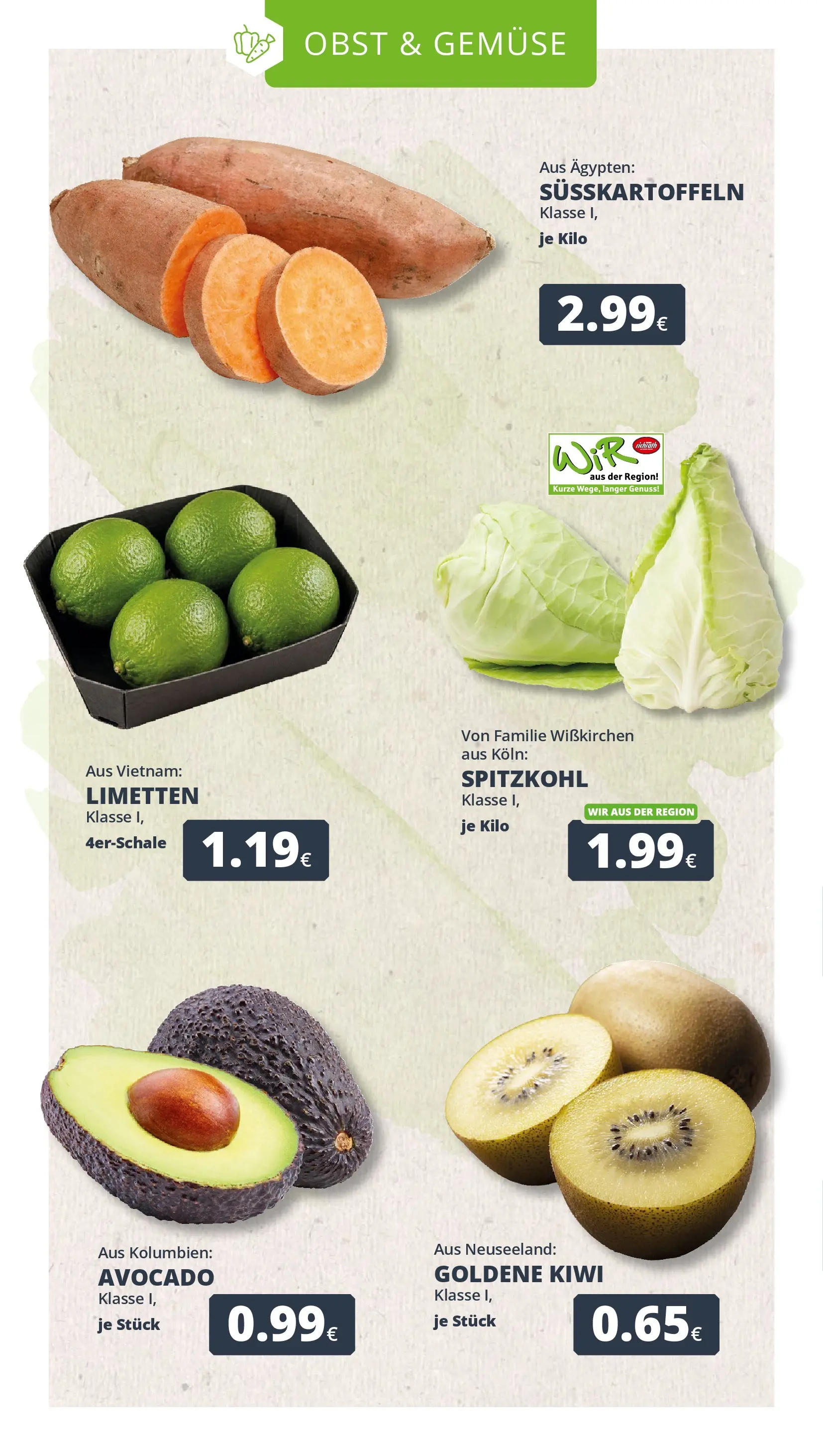 REWE Prospekt ab 14.06.2026 zum Blättern » Angebote | Seite: 7 | Produkte: Limetten, Avocado, Gemüse, Kiwi