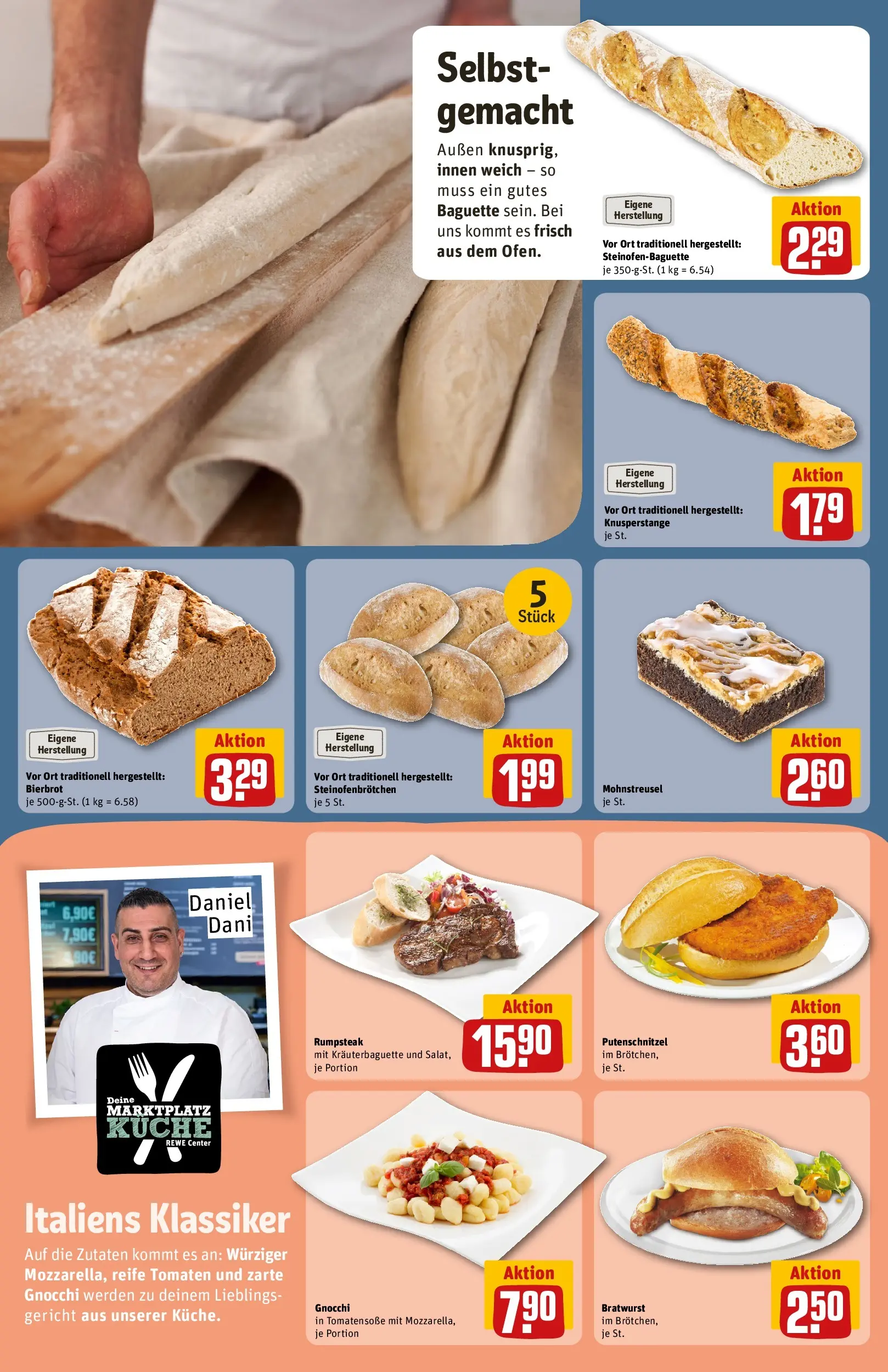REWE Prospekt ab 14.06.2026 zum Blättern » Angebote | Seite: 15 | Produkte: Rumpsteak, Küche, Baguette, Steak