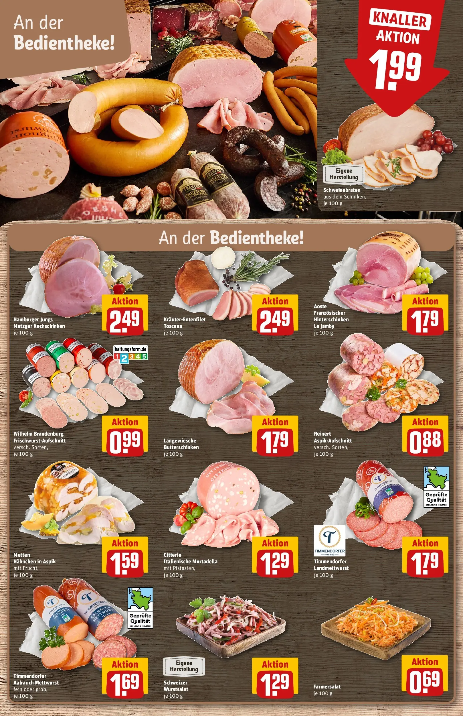 REWE Prospekt ab 14.06.2026 zum Blättern » Angebote | Seite: 12 | Produkte: Hahnchen, Butter, Pistazien, Schinken