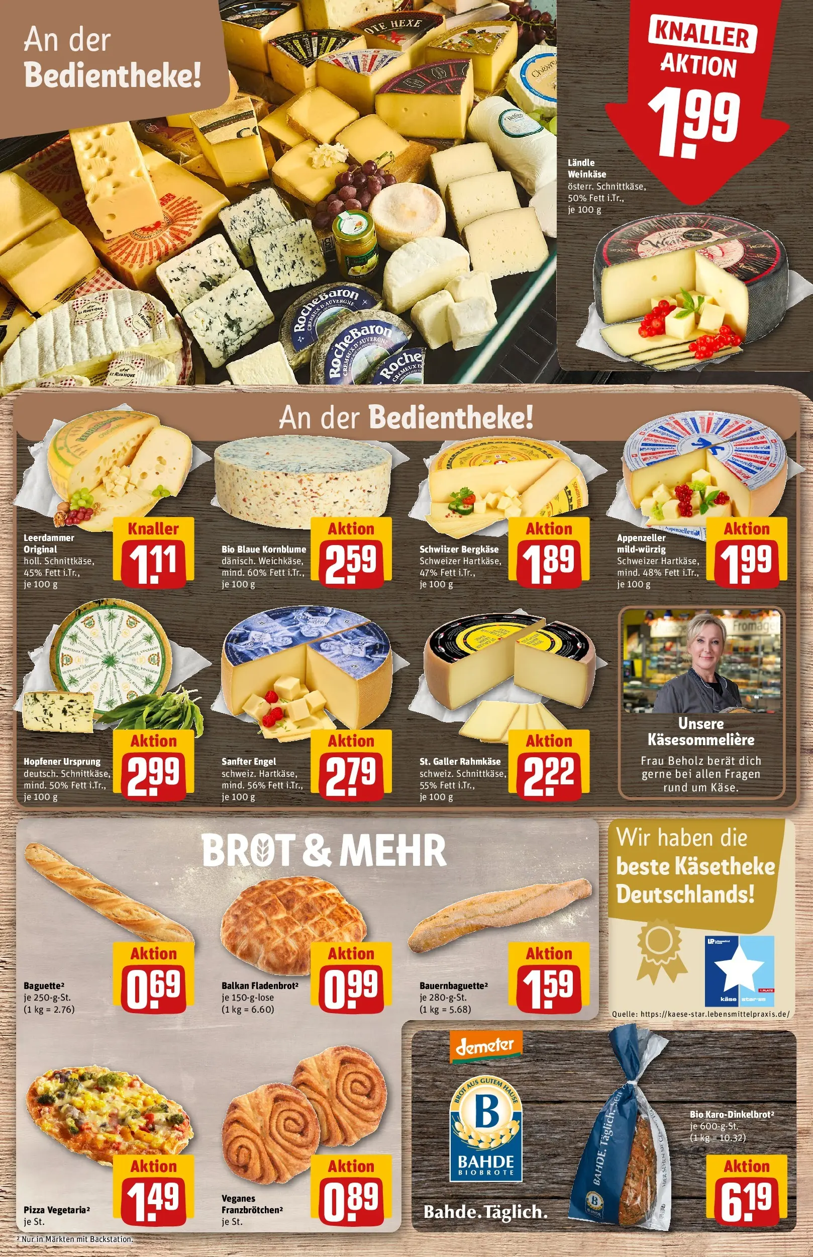 REWE Prospekt ab 14.06.2026 zum Blättern » Angebote | Seite: 13 | Produkte: Käse, Baguette, Leerdammer, Pizza