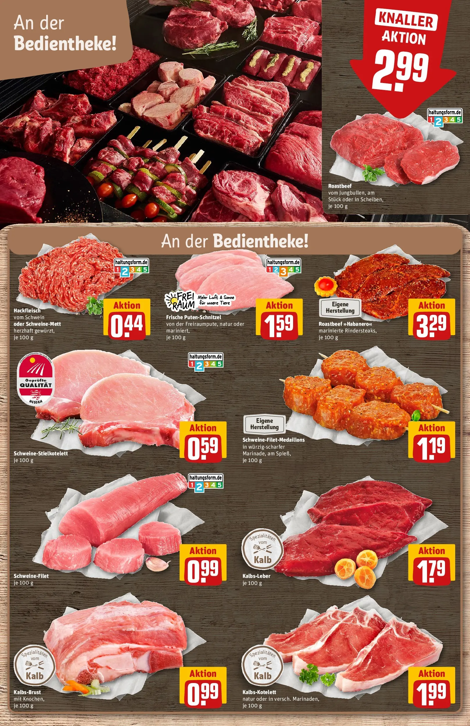 REWE Prospekt ab 14.06.2026 zum Blättern » Angebote | Seite: 10 | Produkte: Schnitzel, Kalbsleber, Putenschnitzel, Hackfleisch