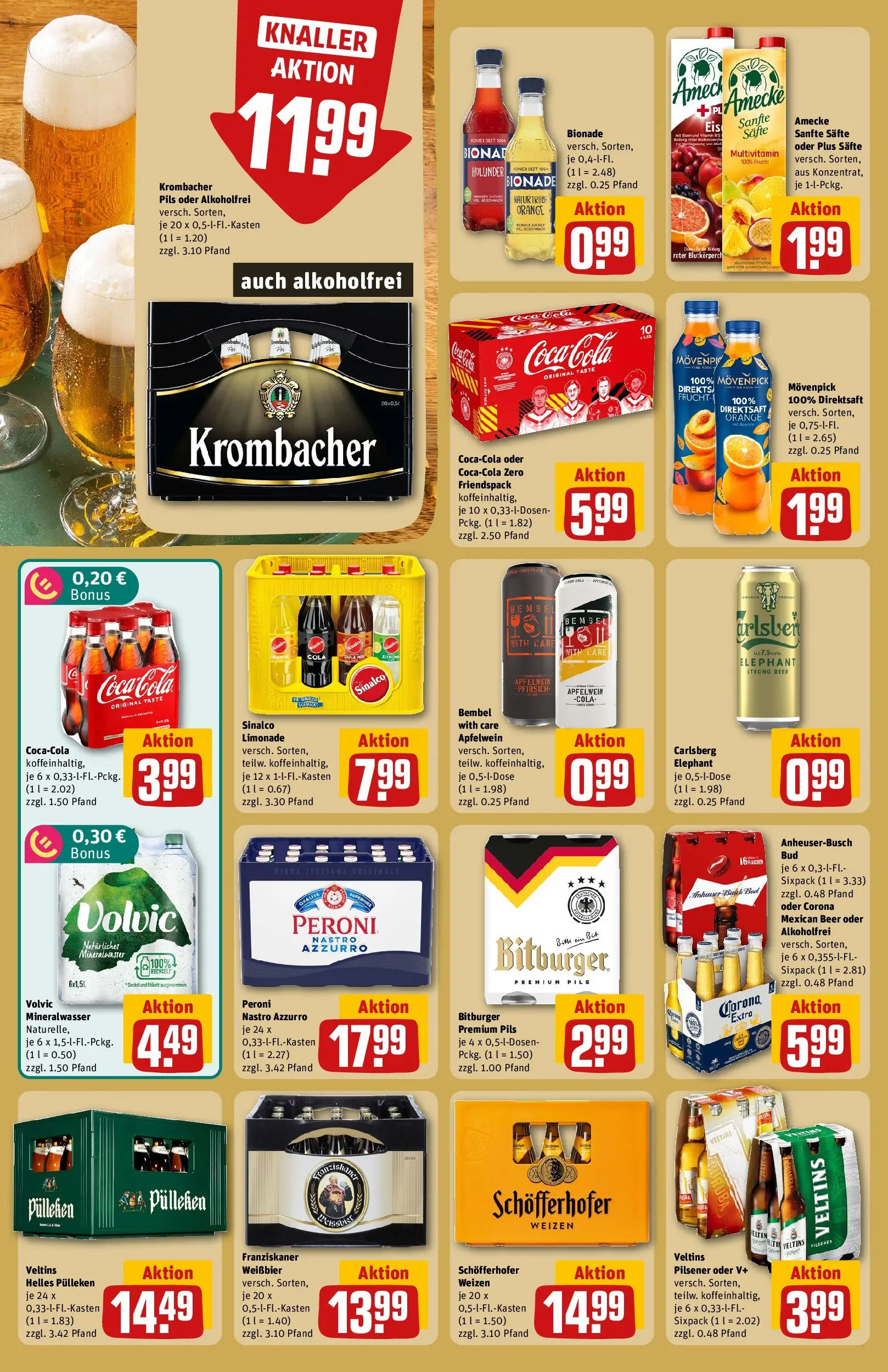 REWE Prospekt ab 14.06.2026 zum Blättern » Angebote | Seite: 18 | Produkte: Helles pulleken, Franziskaner, Limonade, Volvic