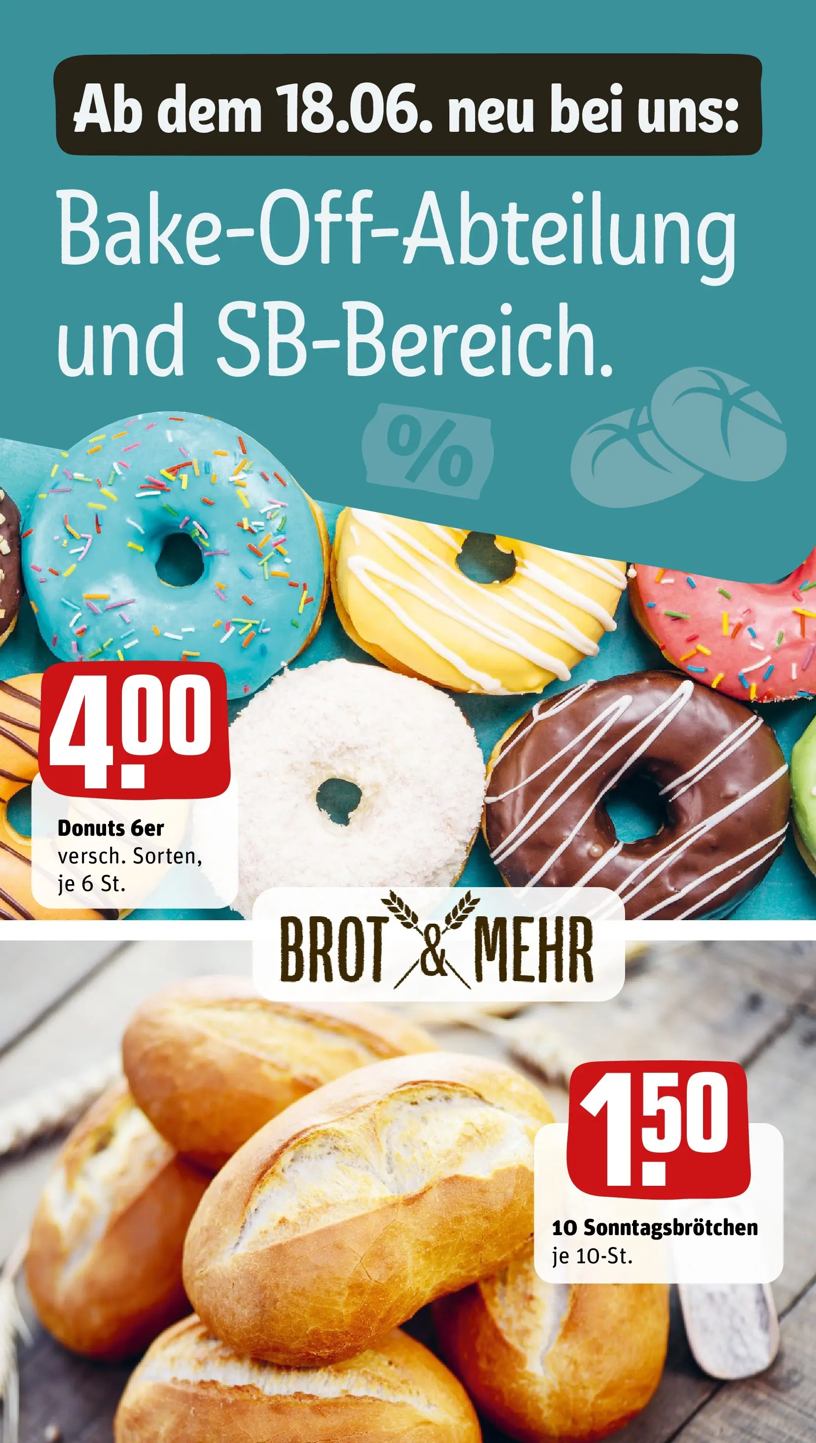 REWE Prospekt ab 14.06.2026 zum Blättern » Angebote | Seite: 2 | Produkte: Donuts, Brot