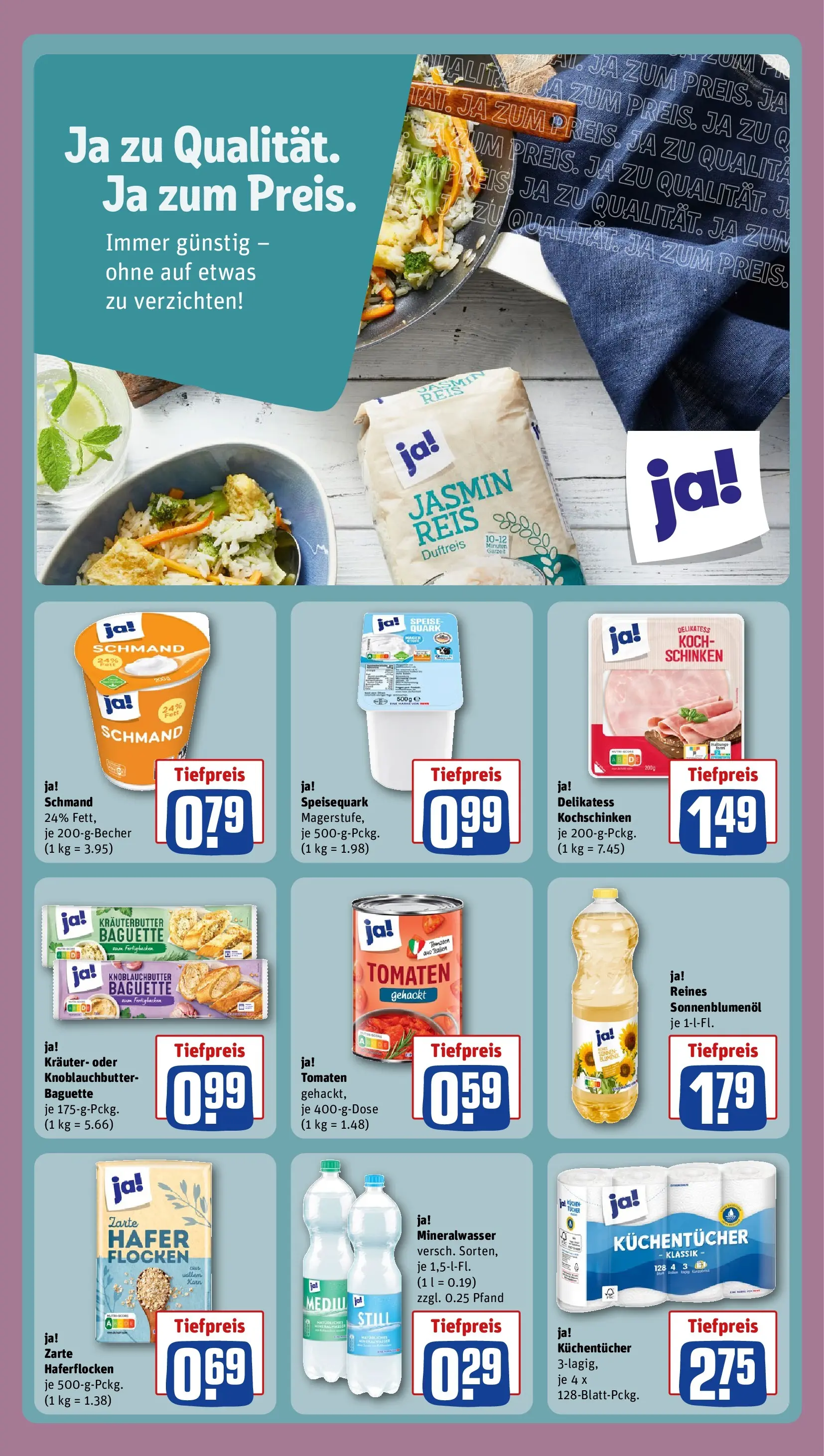 REWE Prospekt ab 14.06.2026 zum Blättern » Angebote | Seite: 3 | Produkte: Quark, Sonnenblumenol, Schinken, Speisequark