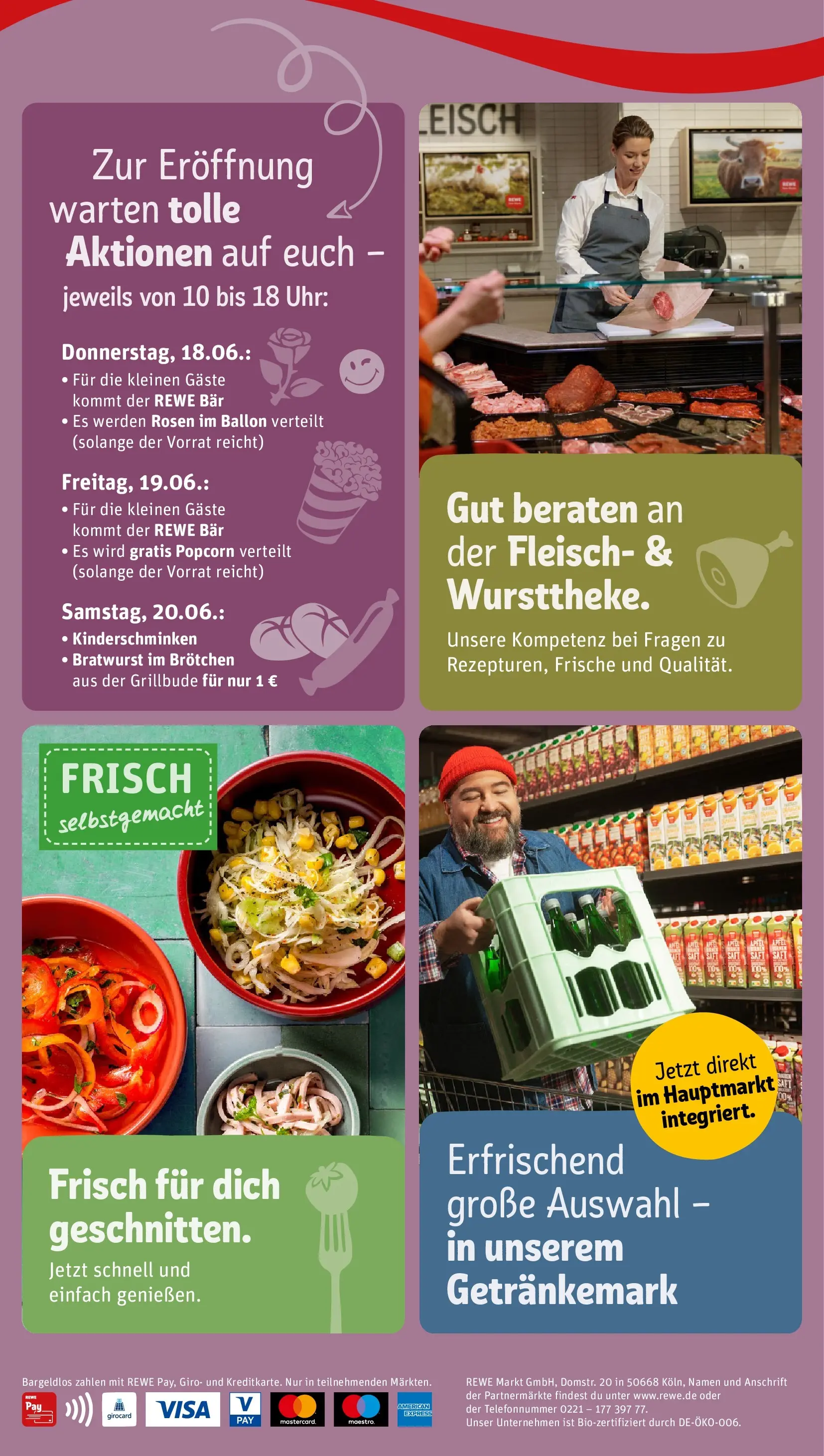 REWE Prospekt ab 14.06.2026 zum Blättern » Angebote | Seite: 4 | Produkte: Bratwurst, Fleisch, Uhr
