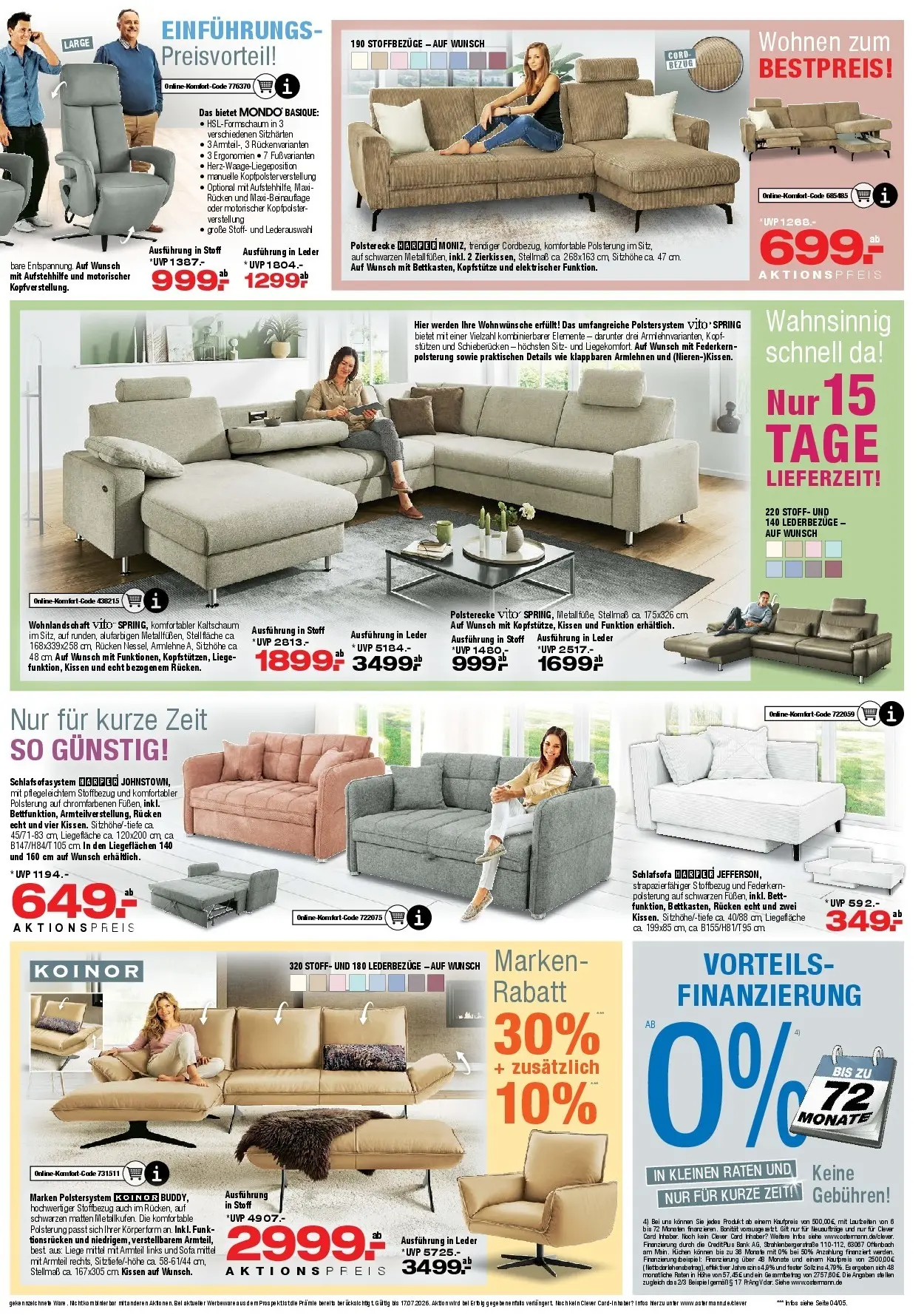 Ostermann Neue Möbel wirken Wunder (ab 20.06.2026) zum Blättern | Seite: 3 | Produkte: Schlafsofa, Bett, Kissen, Liege