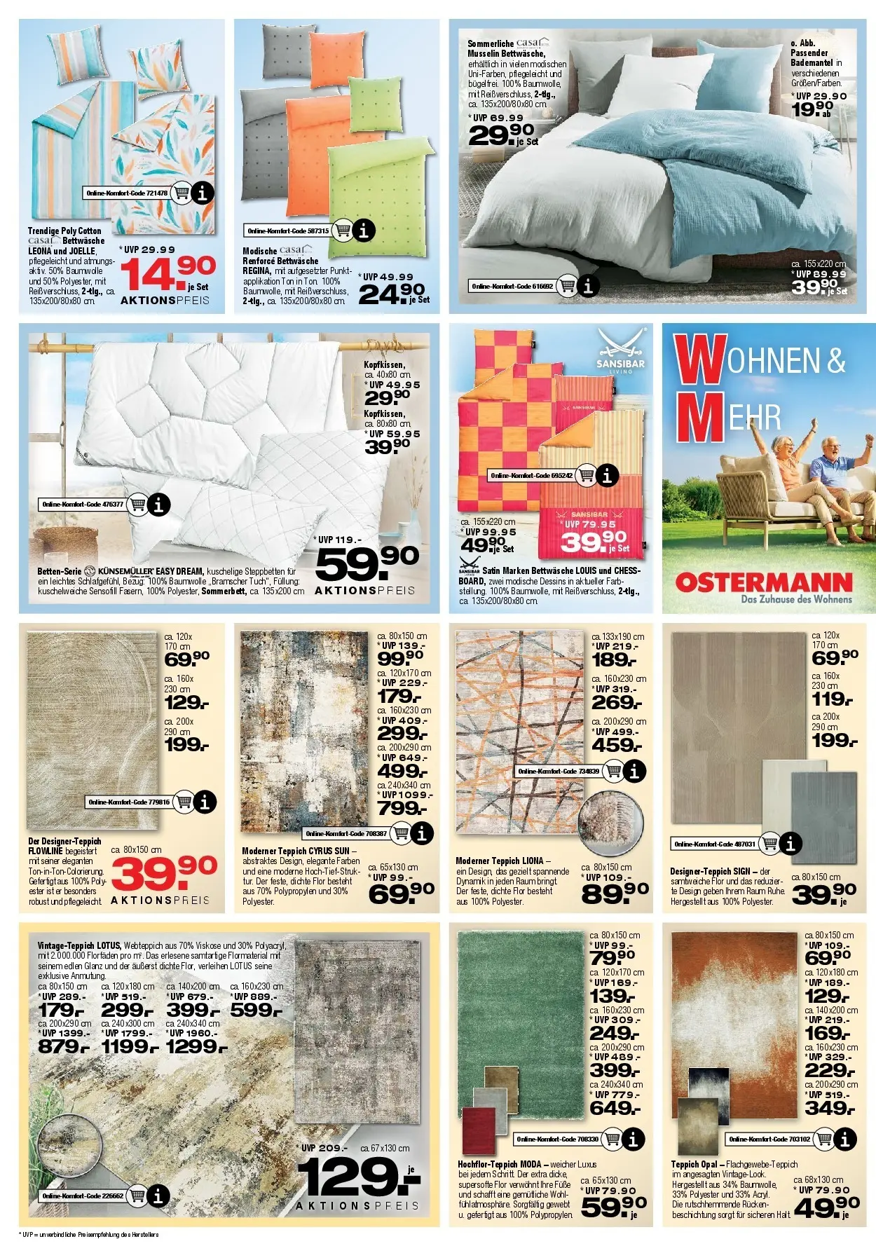 Ostermann Neue Möbel wirken Wunder (ab 20.06.2026) zum Blättern | Seite: 6 | Produkte: Bettwäsche, Teppich, Bademantel