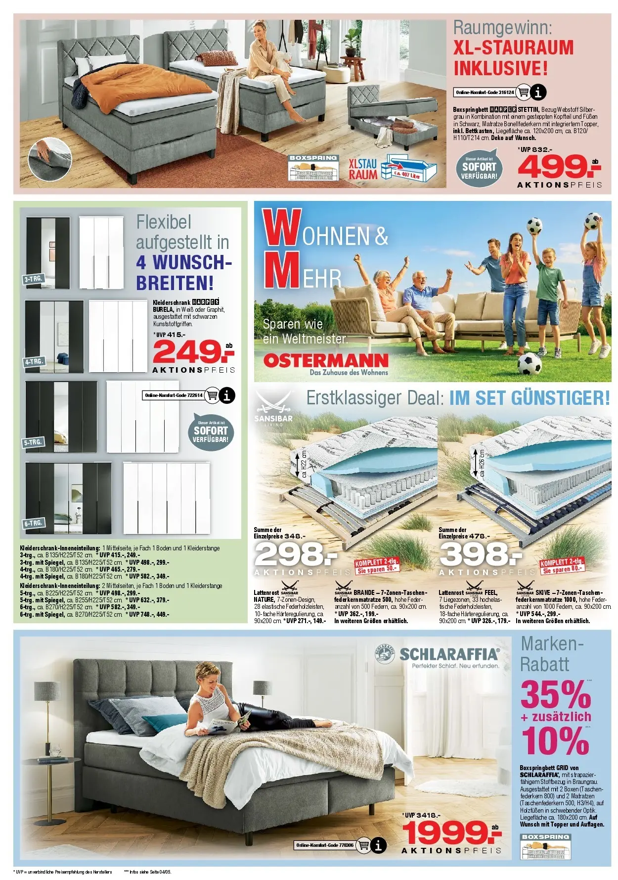Ostermann Neue Möbel wirken Wunder (ab 20.06.2026) zum Blättern | Seite: 8 | Produkte: Matratze, Kleiderschrank, Lattenrost, Topper