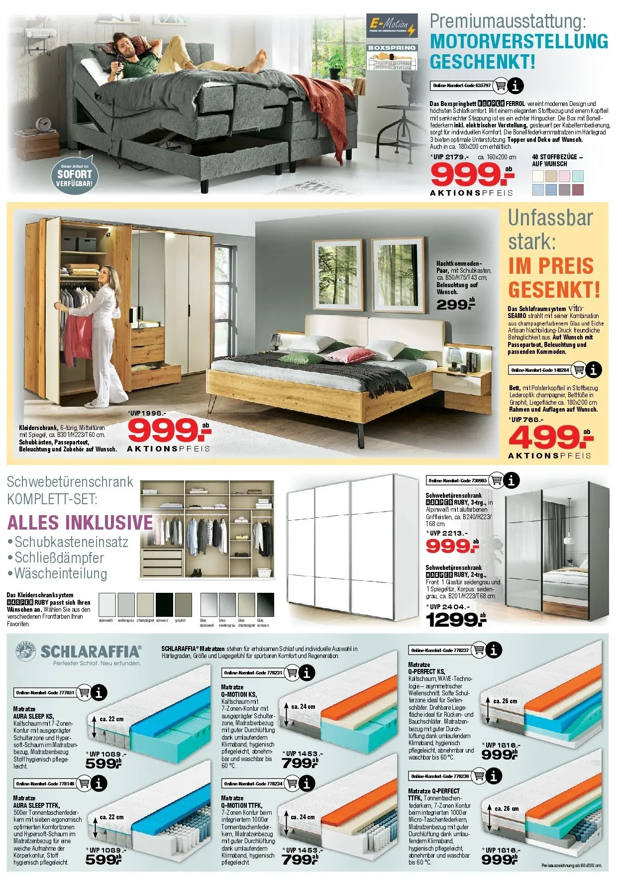 Ostermann Neue Möbel wirken Wunder (ab 20.06.2026) zum Blättern | Seite: 9 | Produkte: Schwebetürenschrank, Boxspringbett, Liege, Topper