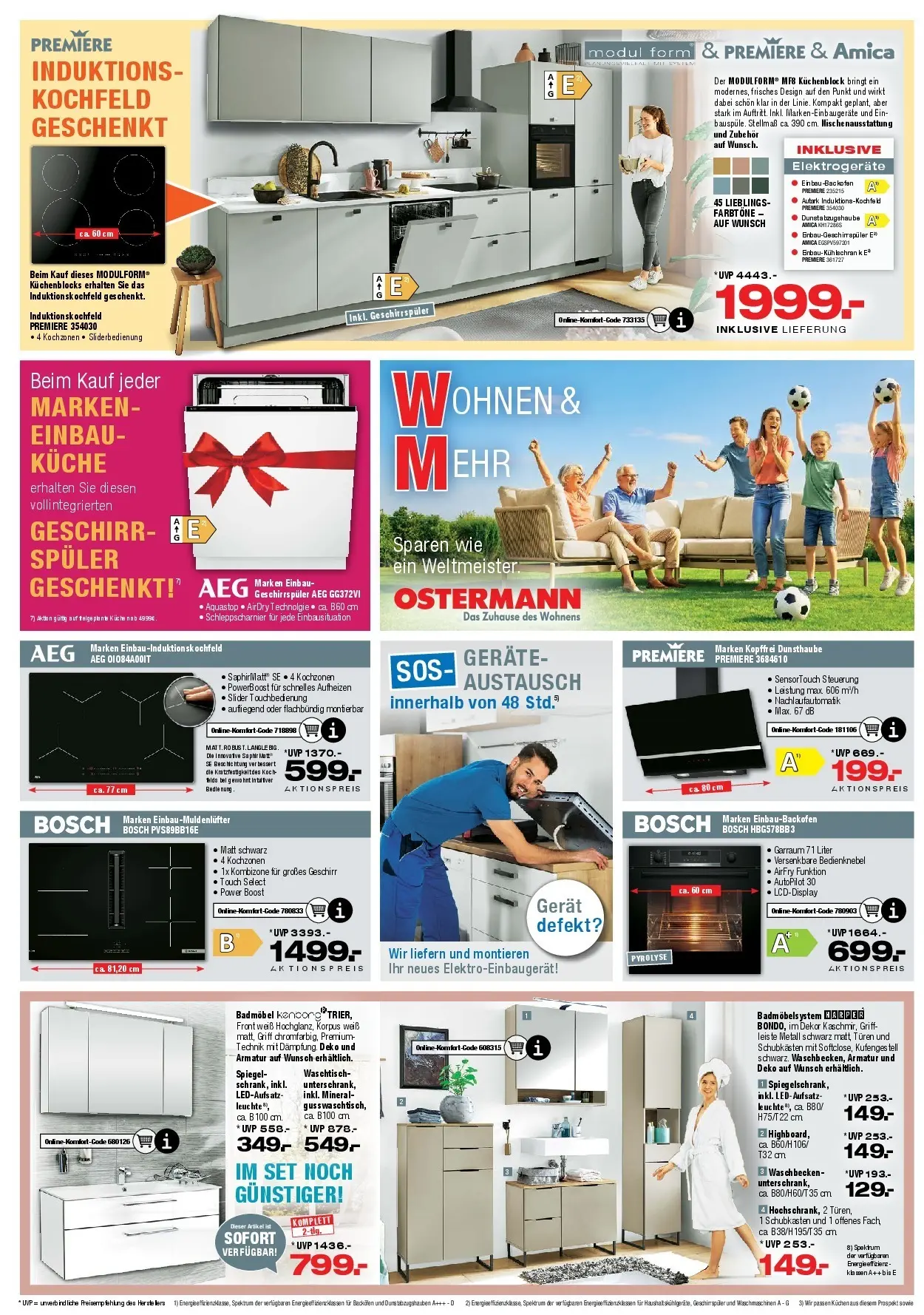 Ostermann Neue Möbel wirken Wunder (ab 20.06.2026) zum Blättern | Seite: 10 | Produkte: Bosch, AEG, Küchenblock, Waschbecken