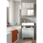 M&ouml;belix Badezimmer Star Hellgr&uuml;n/Eiche Dekor B: 60cm
