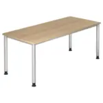 XXXLutz Lauterach - Ihr M&ouml;belhaus bei Bregenz Schreibtisch 180/80/68-76 cm Silberfarben, Eichefarben