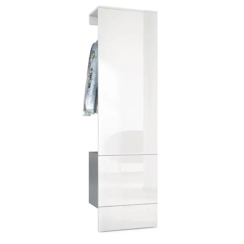 Garderobe Carlton Paneel in Wei&szlig; Hochglanz