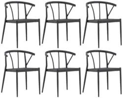 Gartenstuhl 6er-Set Stina ca. 47x79,5x49 cm Schwarz
