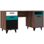 XXXLutz Lauterach - Ihr M&ouml;belhaus bei Bregenz Schreibtisch 150/60/74 cm Grau, Gr&uuml;n, Schwarz, Wei&szlig;, Eichefarben Stauraum