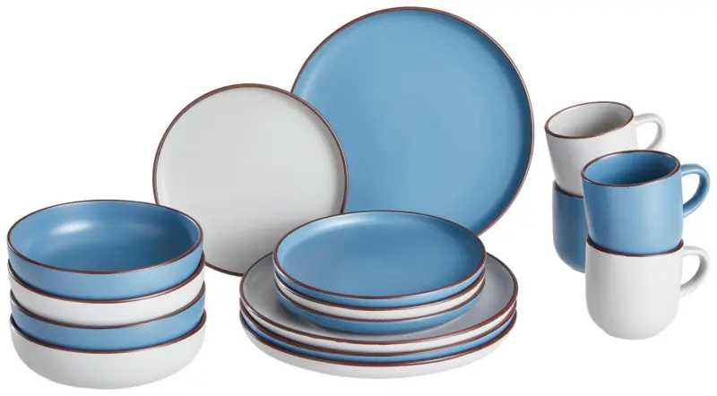 Kombiservice Modern Fashion Blau/Beige, 16-teilig