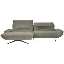 Ecksofa in Chenille Graubraun 170-195/280 cm