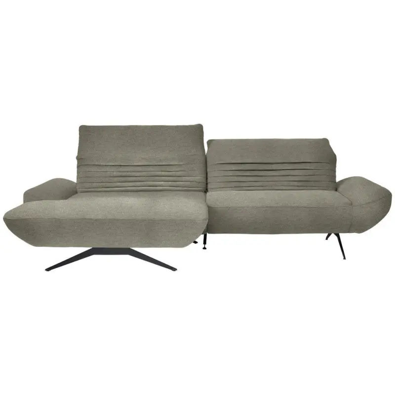 Ecksofa in Chenille Graubraun 170-195/280 cm
