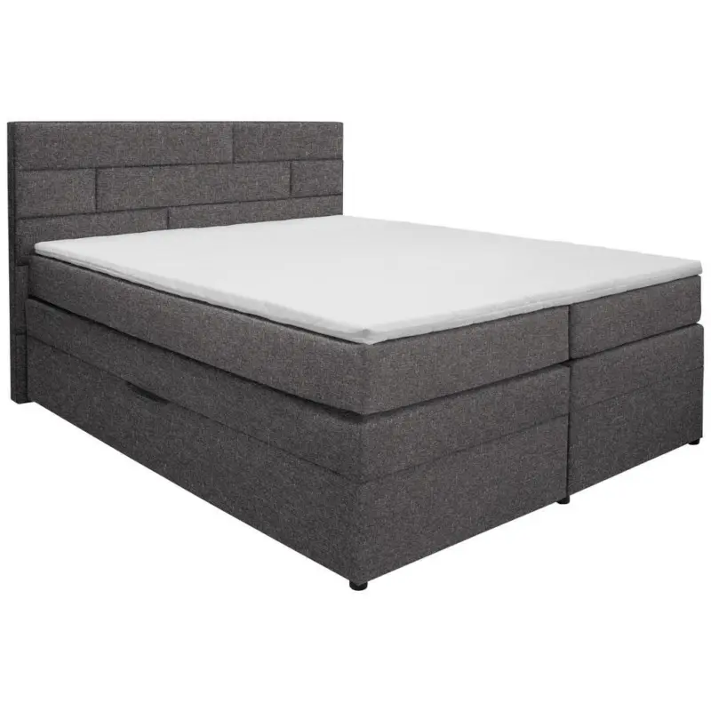 Boxspringbett 160/200 cm in Hellgrau